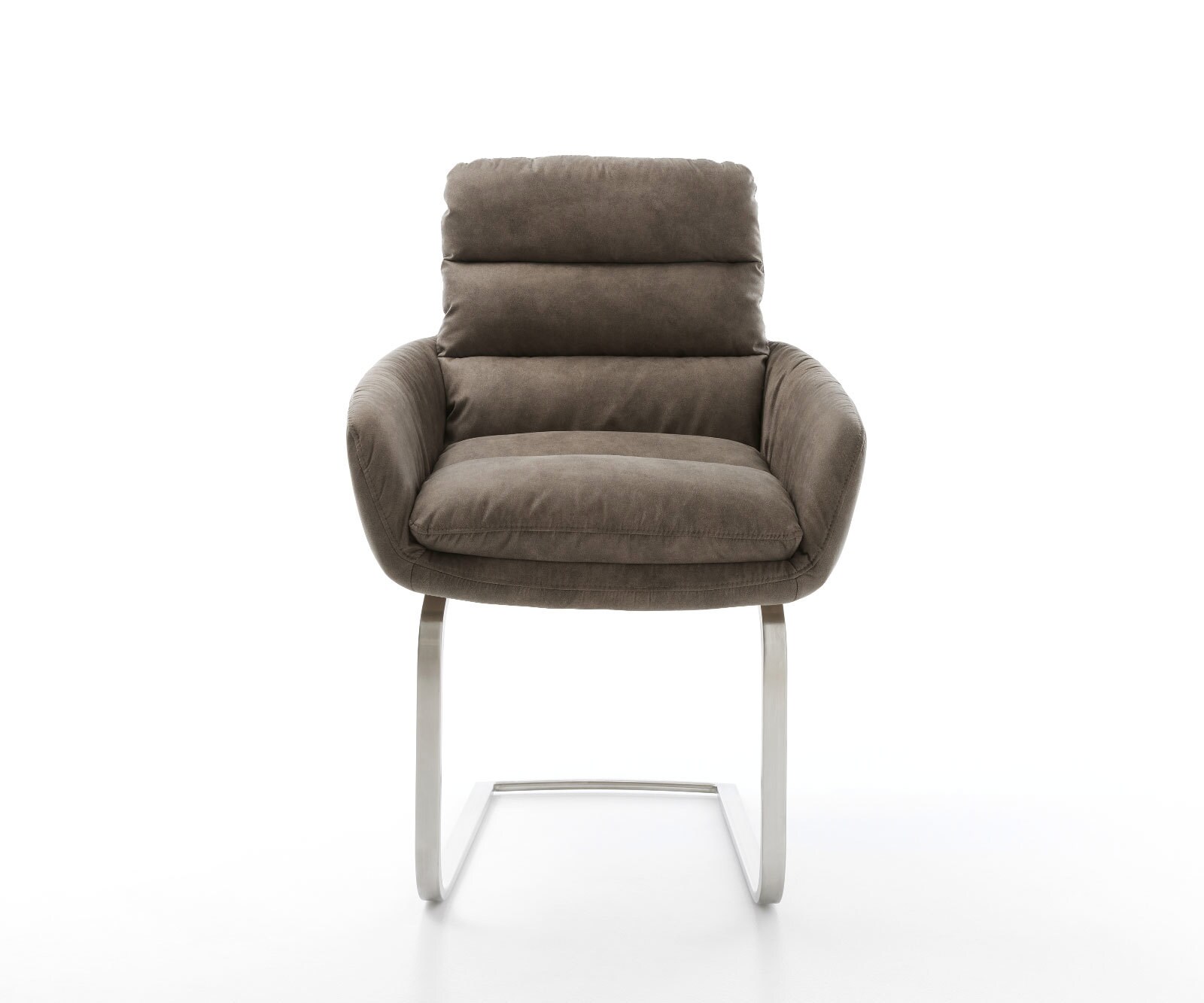 Freischwinger Abelia-Flex mit Armlehnen Mikrofaser Taupe Vintage Freischwinger flach Edelstahl 1 Freischwinger Abelia-Flex mit Armlehnen Mikrofaser Taupe Vintage Freischwinger flach Edelstahl 1