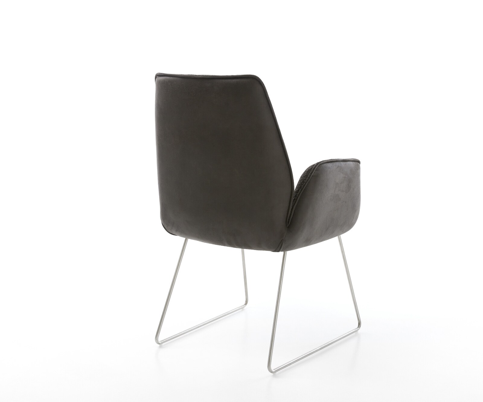 Chaise-de-salle-à-manger Zoa-Flex tissu mixte noir pied trapèze roestvrij staal ressorts ensachés 4