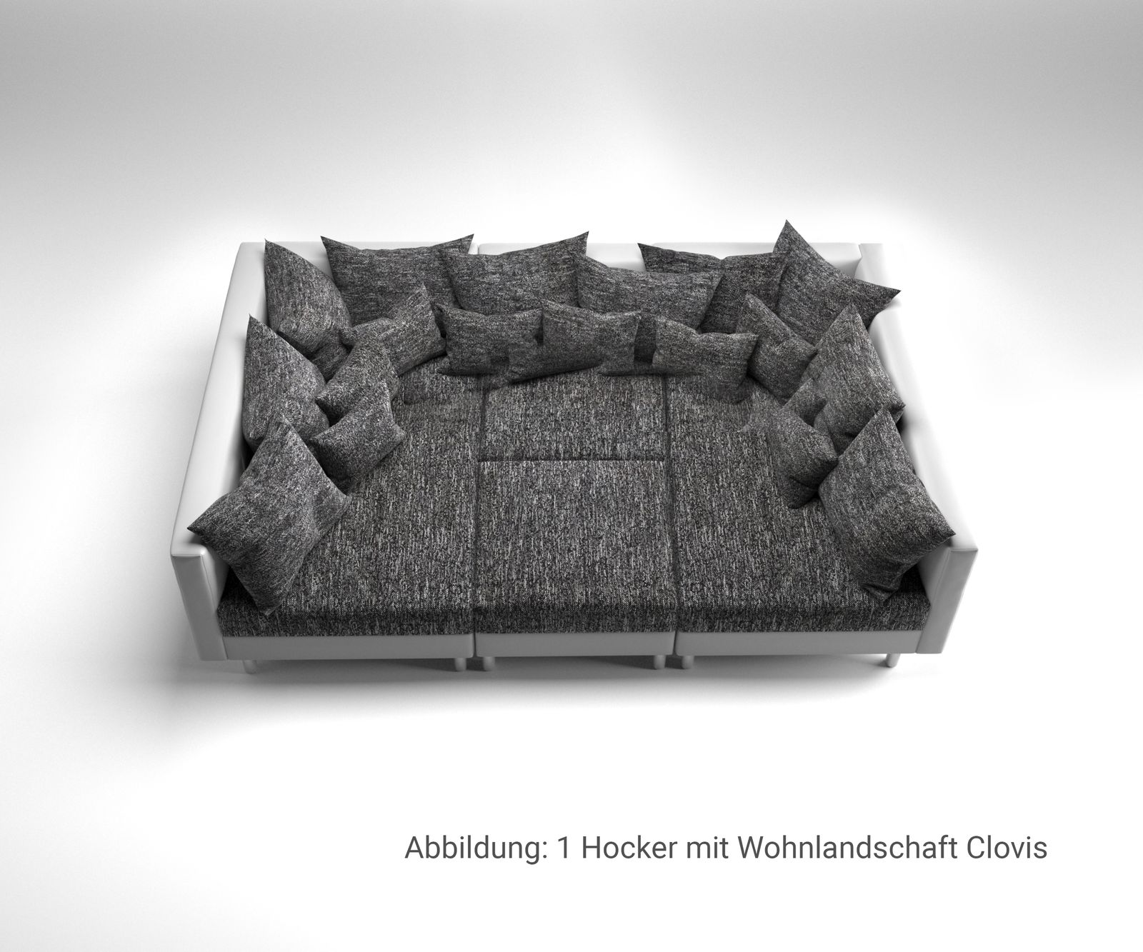 Hocker Clovis B98 x T83 Weiss Schwarz Modul Strukturstoff 10