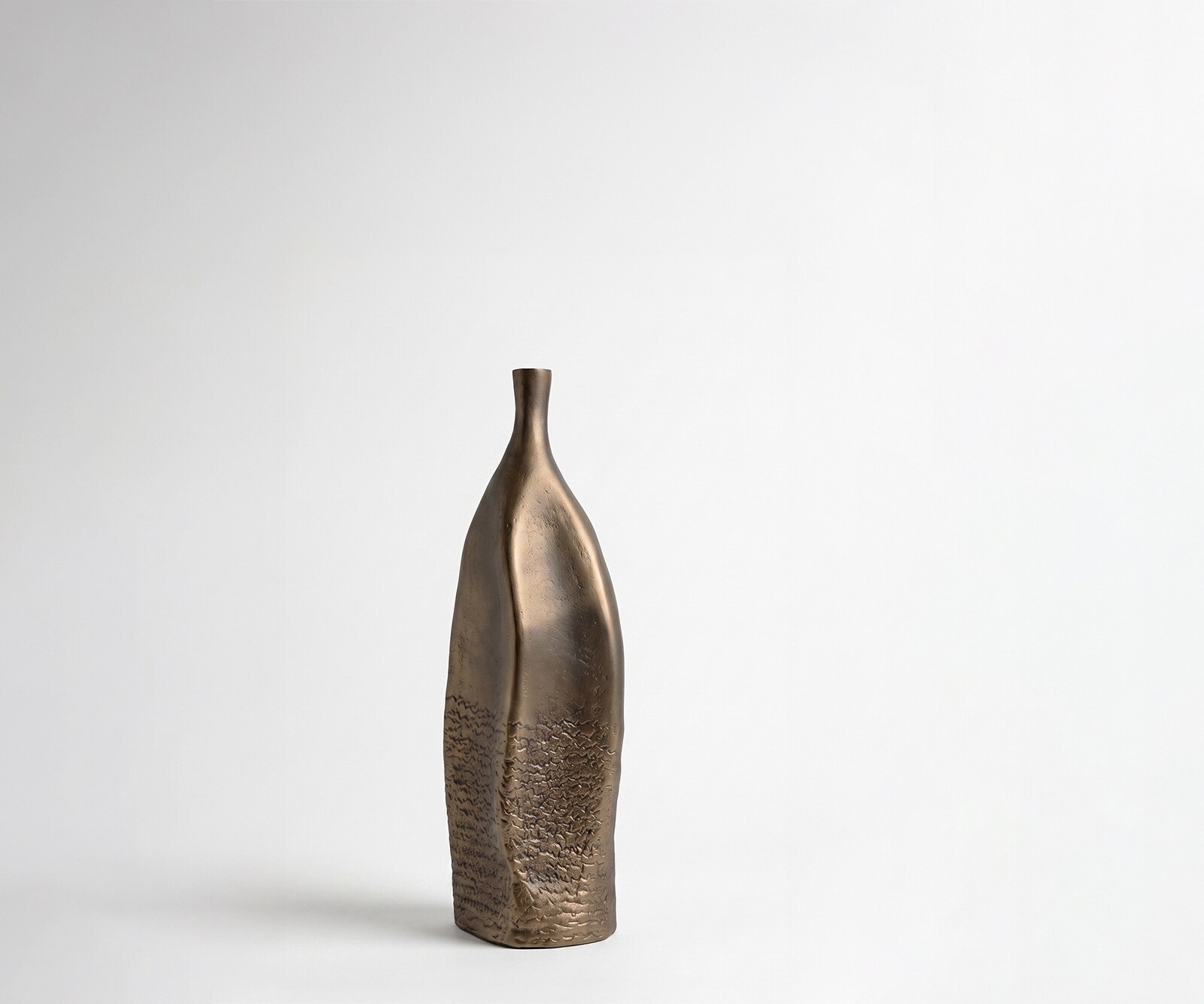 Vase Norevo B14 x T13 x H40 cm Aluminium Aurum Satin Gegossen