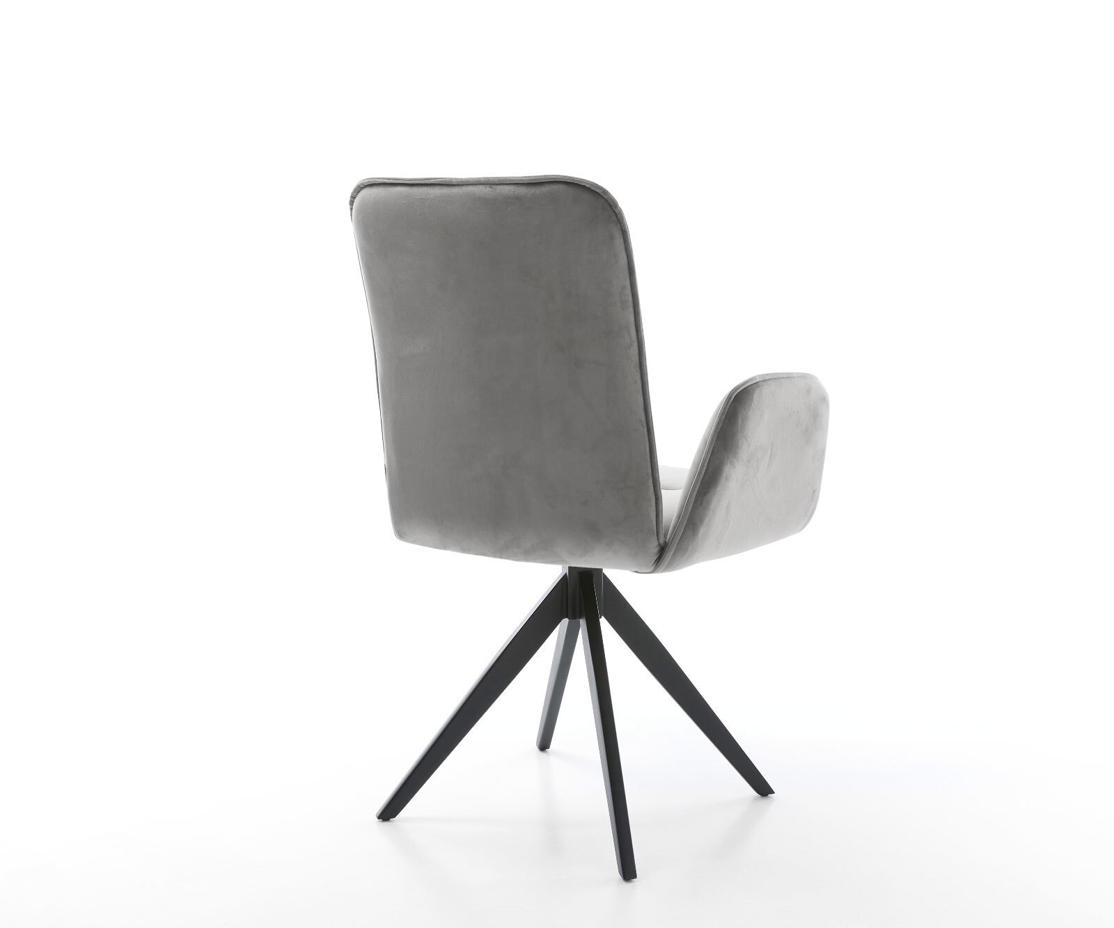 Esszimmerstuhl Vinja-Flex Samt Grau Kreuzgestell kantig Schwarz 5