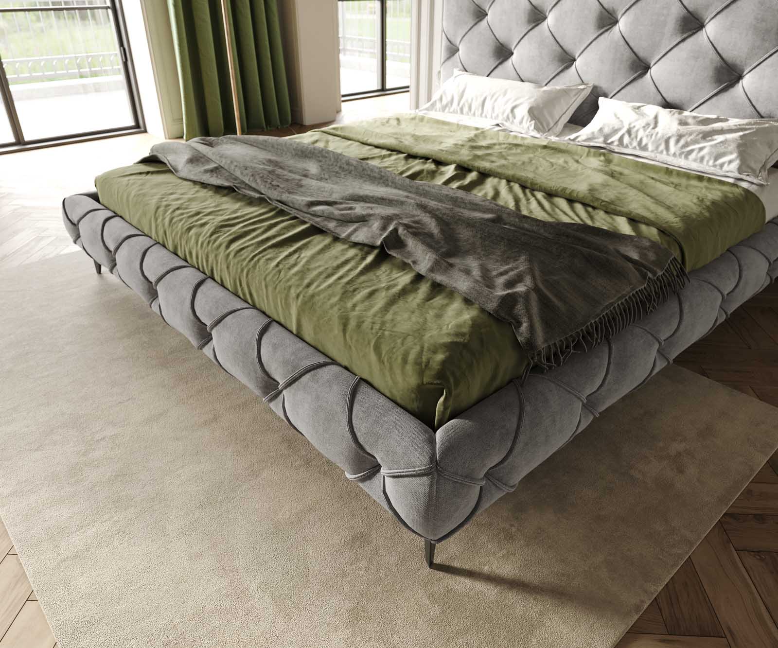 Polsterbettgestell Nayara 180x200 cm Mikrofaser Grau 5 Polsterbettgestell Nayara 180x200 cm Mikrofaser Grau 5