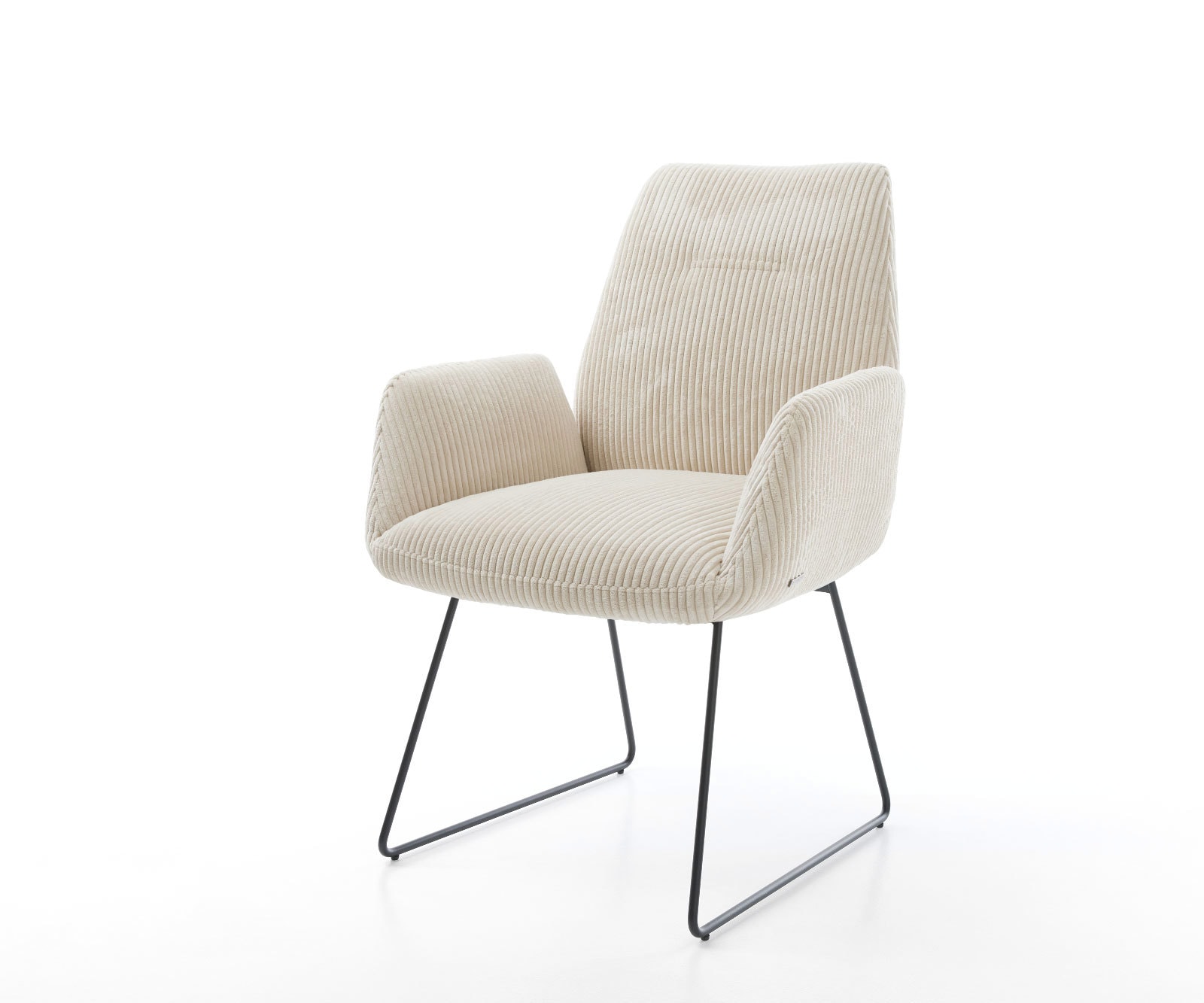 Esszimmerstuhl Zoa-Flex Cord Beige Kufengestell Schwarz Taschenfederkern Esszimmerstuhl Zoa-Flex Cord Beige Kufengestell Schwarz Taschenfederkern