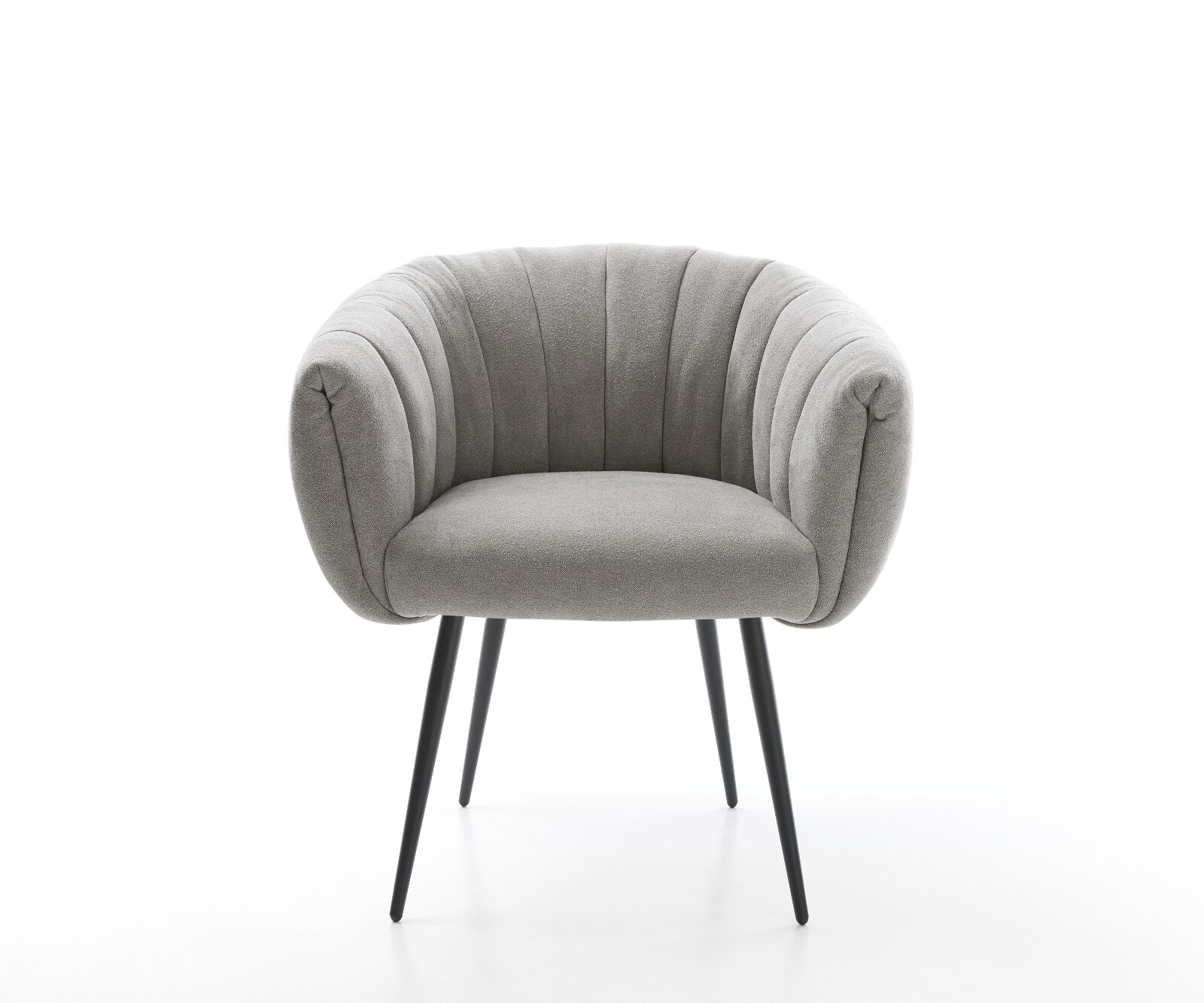 Esszimmerstuhl Jada-Flex Strukturstoff Soft Grau 4-Fuß konisch Schwarz Taschenfederkern 1