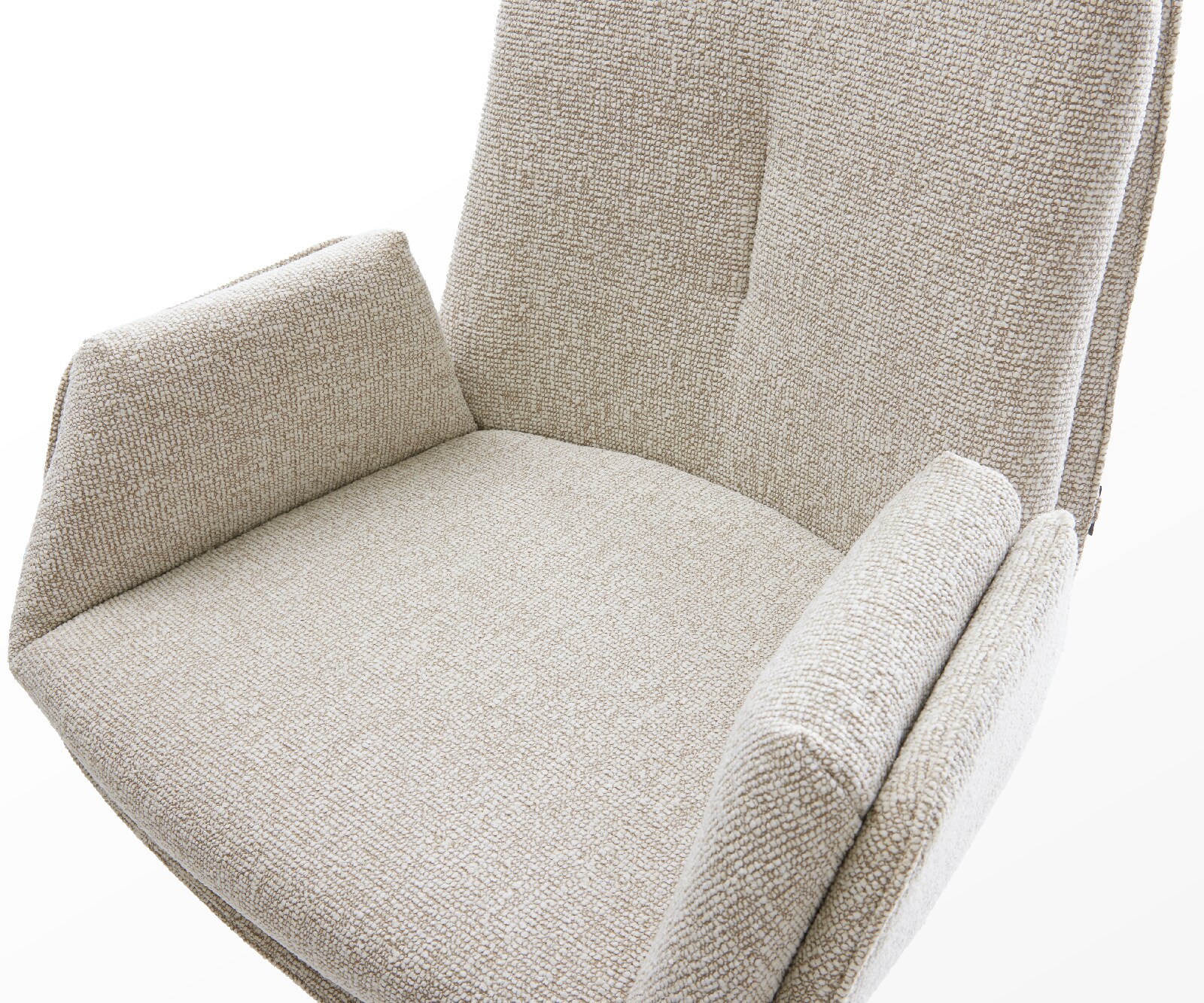 Barstuhl Clea-Flex Webstoff Soft Beige Freischwinger Flach Edelstahl Silberfarben 3