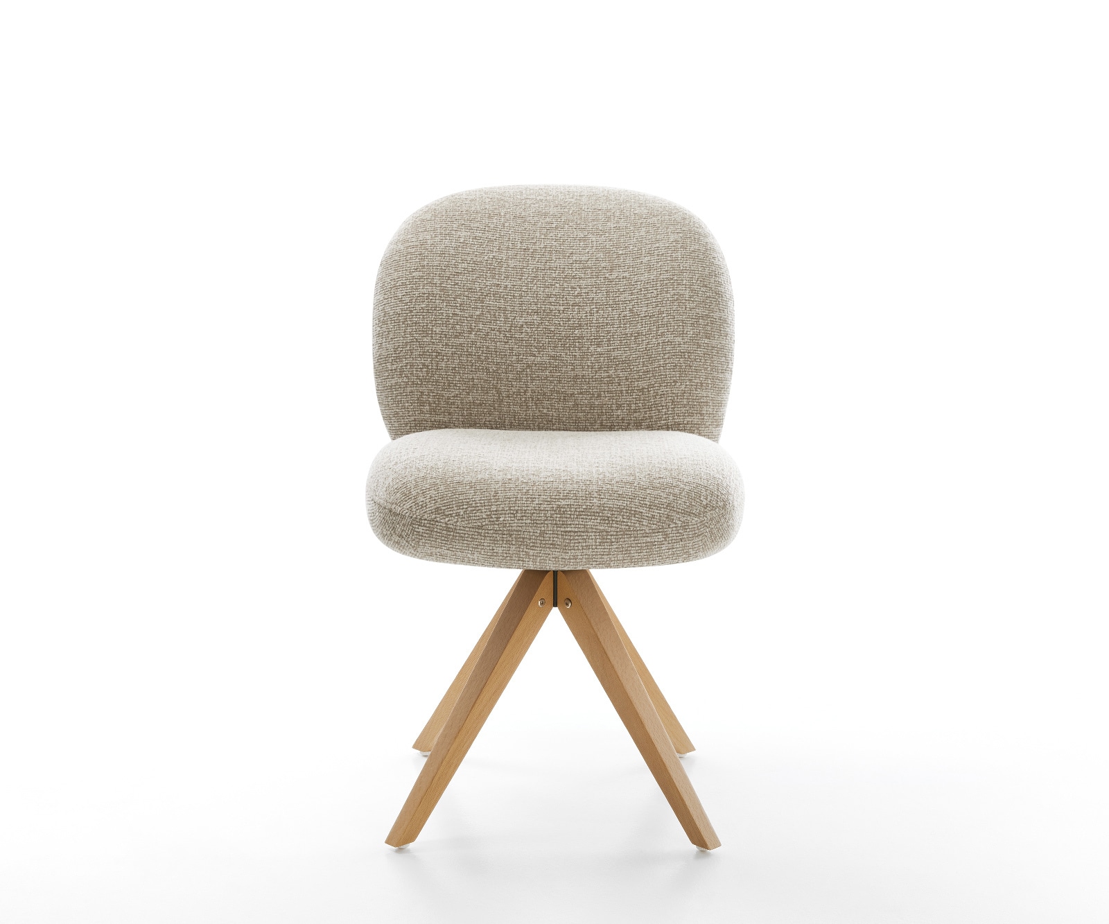 Drehstuhl Nube-Flex Webstoff Soft Beige Holzgestell kantig Natur 180° drehbar Taschenfederkern 1 Drehstuhl Nube-Flex Webstoff Soft Beige Holzgestell kantig Natur 180° drehbar Taschenfederkern 1