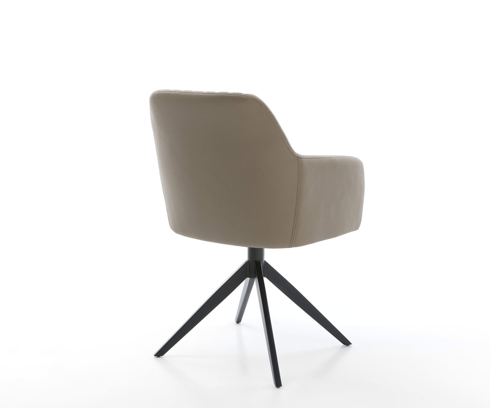 Drehstuhl Greg-Flex Echt-Leder Schlamm Kreuzgestell breit Schwarz 360° drehbar Wippfunktion Taschenfederkern 4