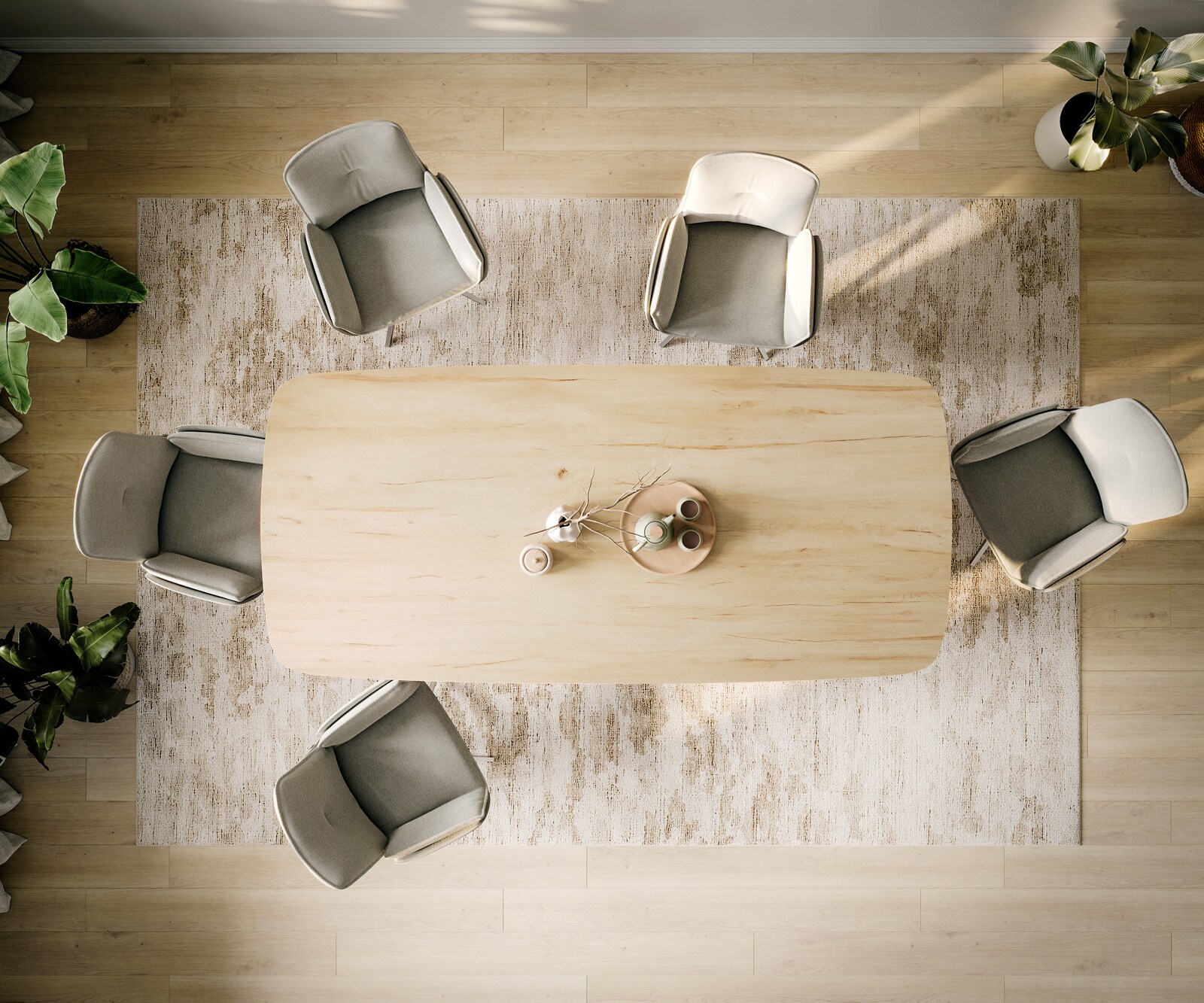 Esstisch Edge Boot 260x120 cm Keramik Laminam® Sabbia Eichefarbig Pilier Edelstahl gebürstet 5