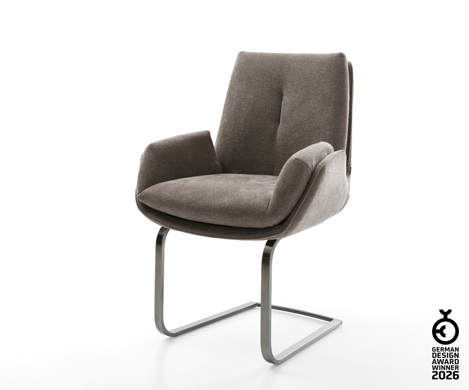 Cantilever Clea-Flex tissu structuré doux taupe pied cantilever plat grafiete 1
