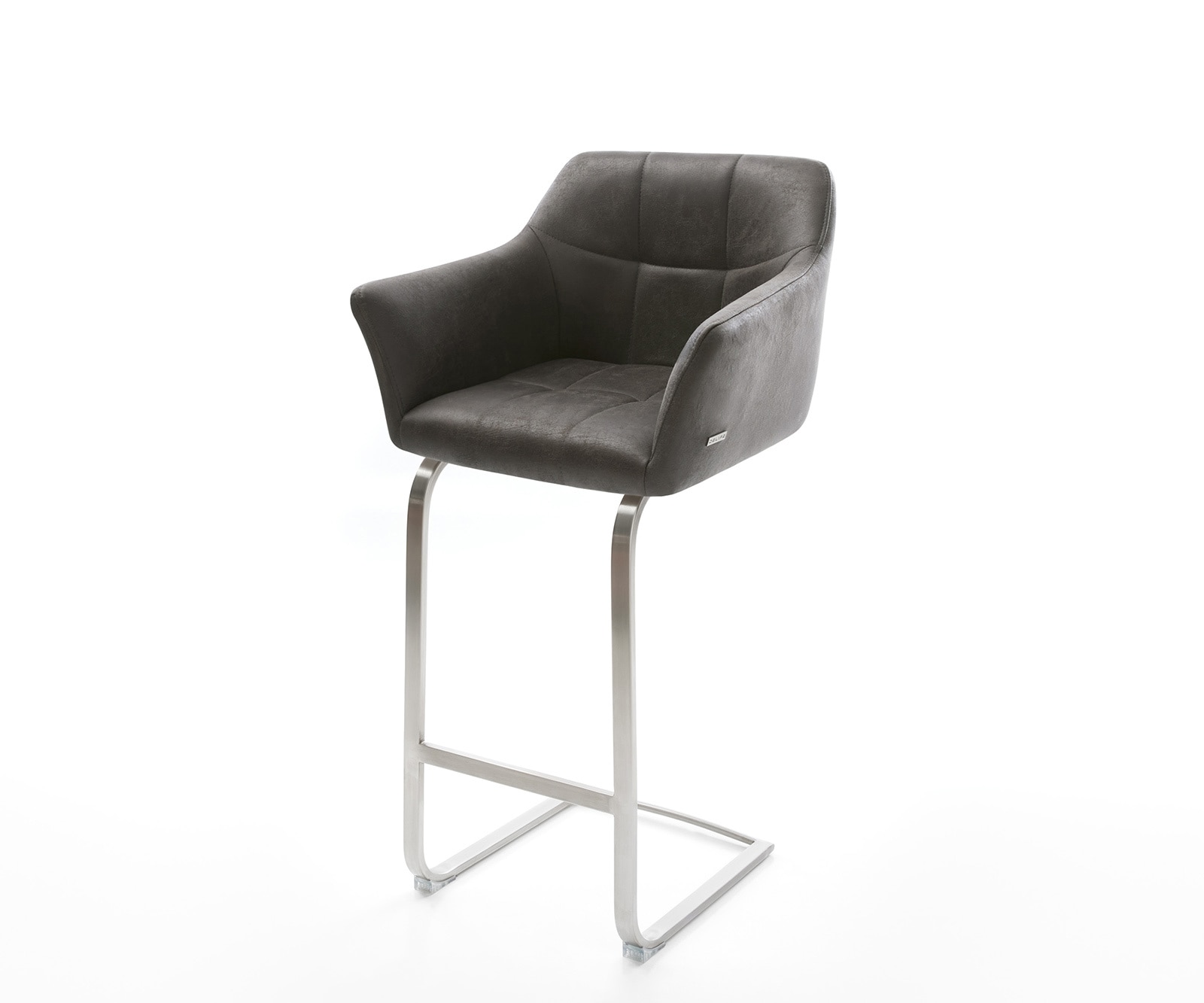 Barstuhl Yulo-Flex Vintage Anthrazit Freischwinger flach Edelstahl Barstuhl Yulo-Flex Vintage Anthrazit Freischwinger flach Edelstahl