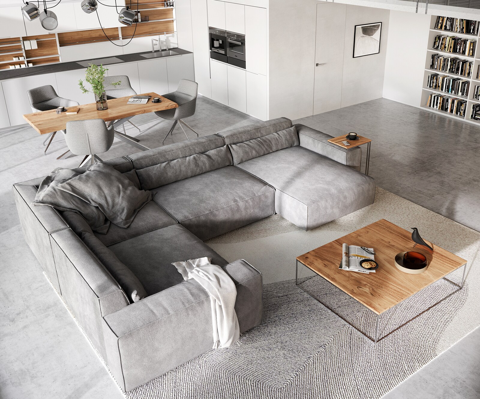 Wohnlandschaft Sirpio XL 360x260 cm Mikrofaser Taupe Recamiere variabel 3