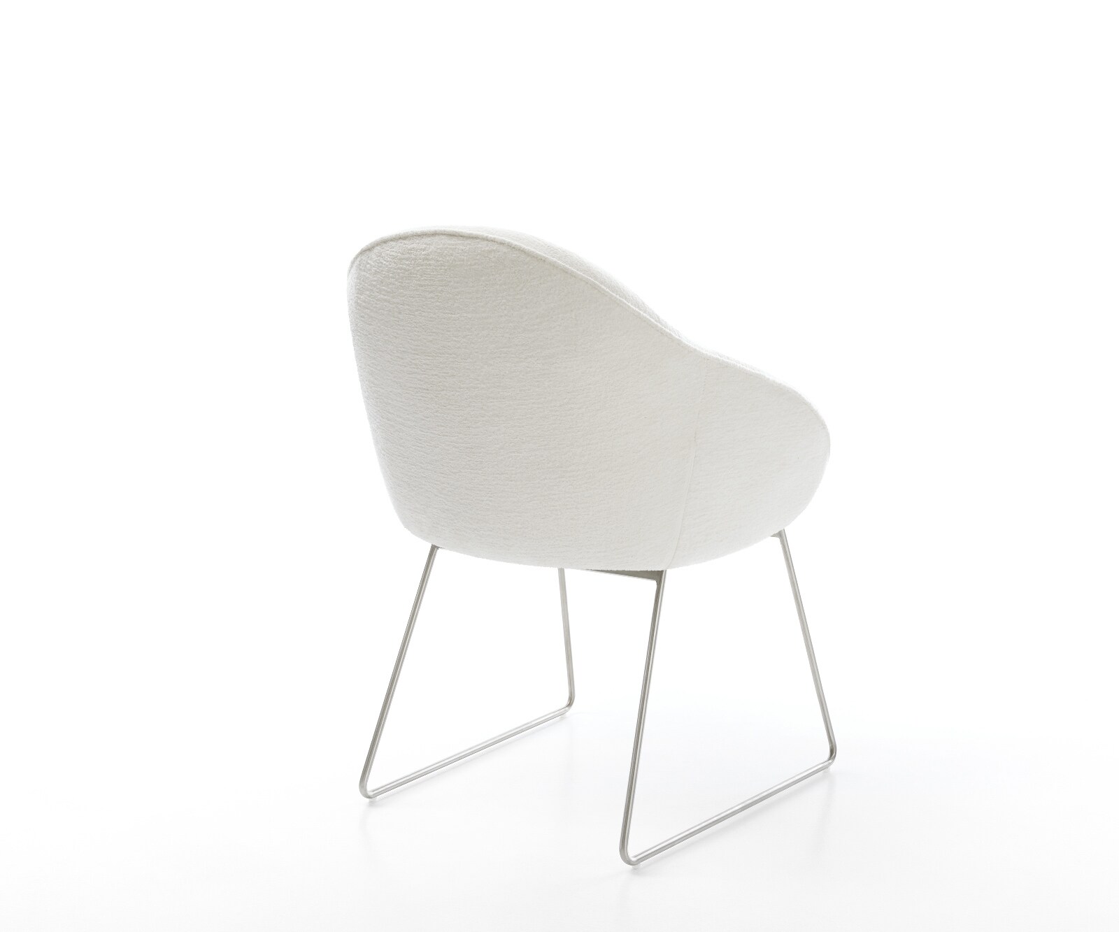 Esszimmerstuhl Gaio-Flex Bouclé Soft Beige Kufengestell Edelstahl 5