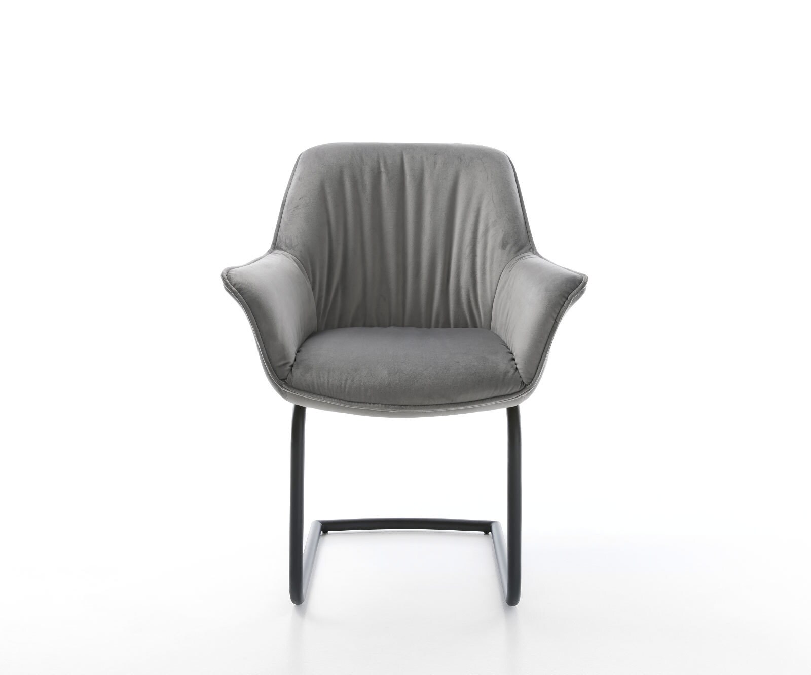 Freischwinger Keila-Flex mit Armlehnen Samt Grau Freischwinger rund Schwarz 5 Freischwinger Keila-Flex mit Armlehnen Samt Grau Freischwinger rund Schwarz 5