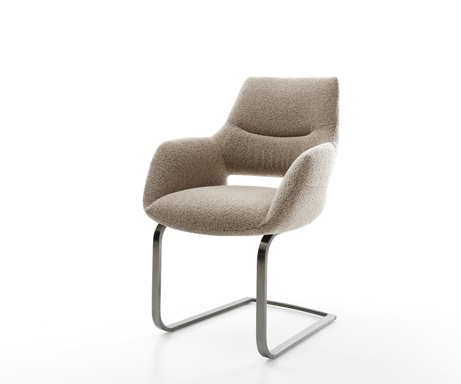 Cantilever Yago-Flex avec accoudoirs bouclé boue pied cantilever plat grafiete ressorts ensachés