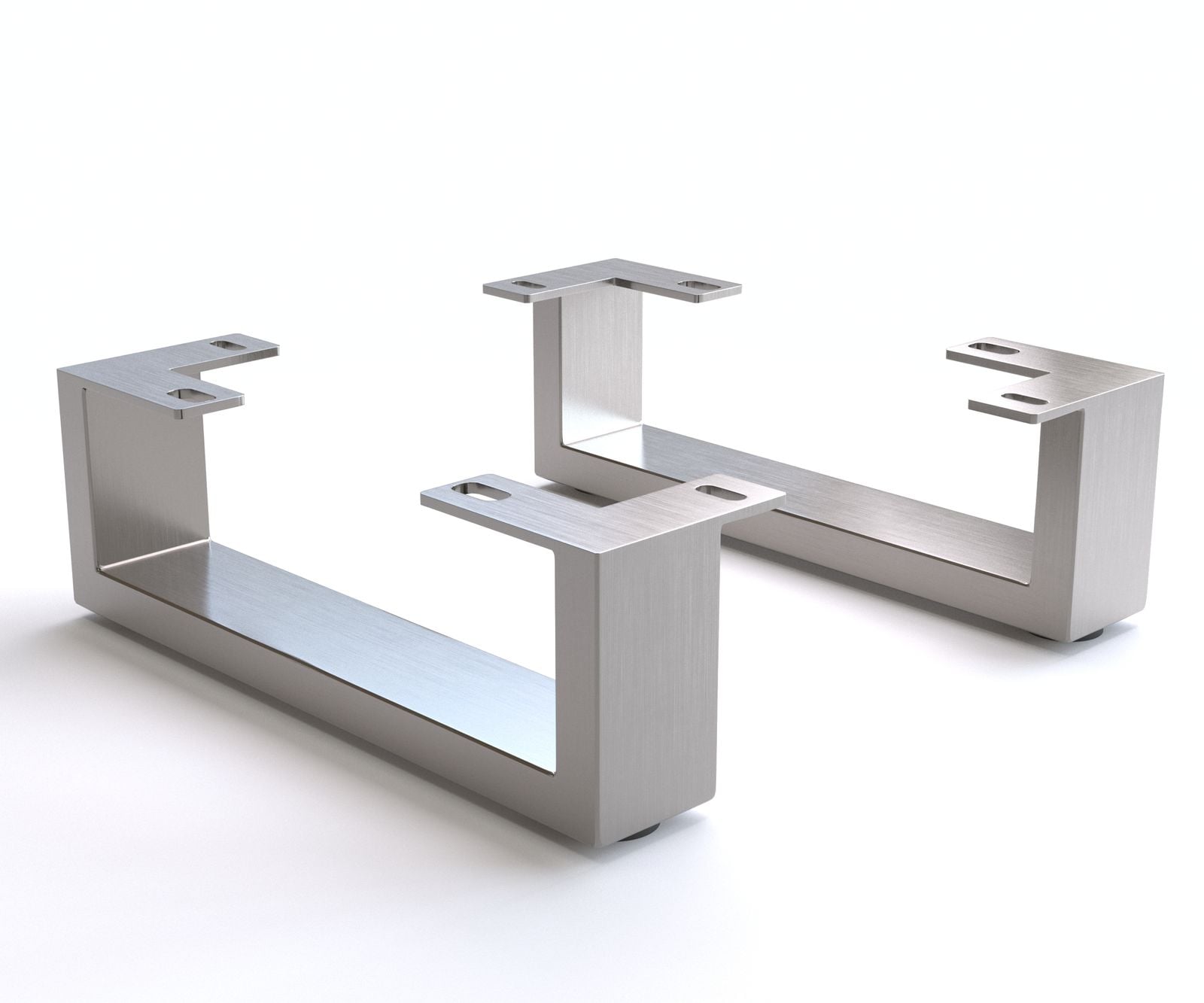 Fuß Kufe 12,5 cm Edelstahl gebürstet für Kastenmöbel der Tiefe 45 cm (2er Set)
