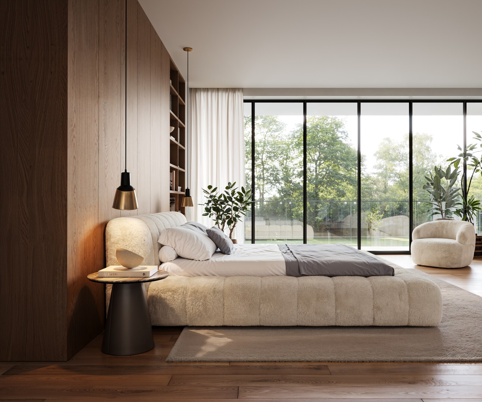 Polsterbettgestell Cutio 180x200 cm Plüsch Creme-Weiß 4