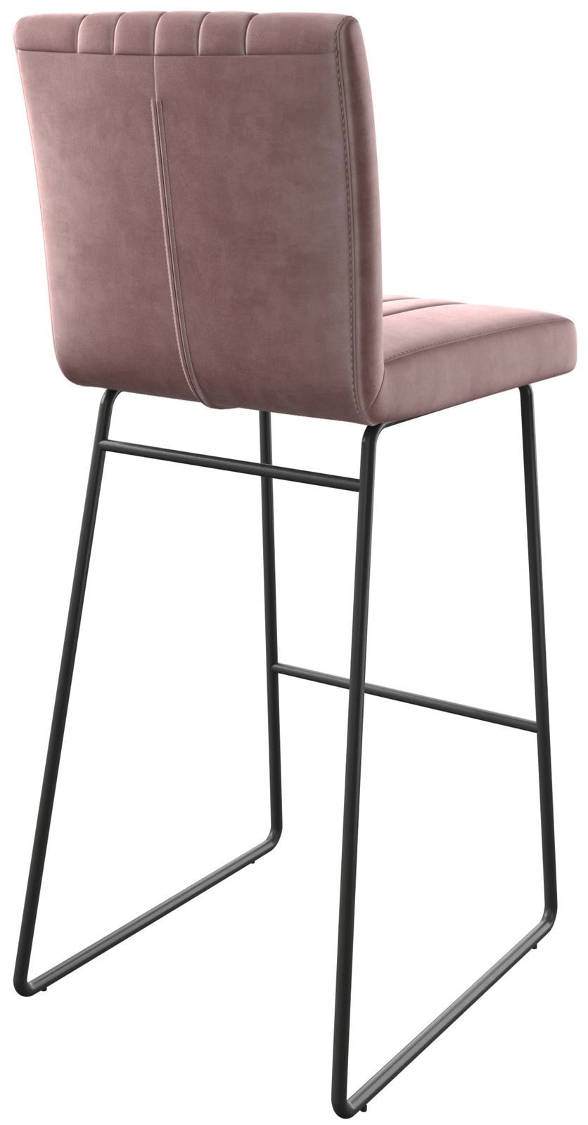 Barstuhl Luiga-Flex Samt Rosé Kufengestell Metall 5 Barstuhl Luiga-Flex Samt Rosé Kufengestell Metall 5