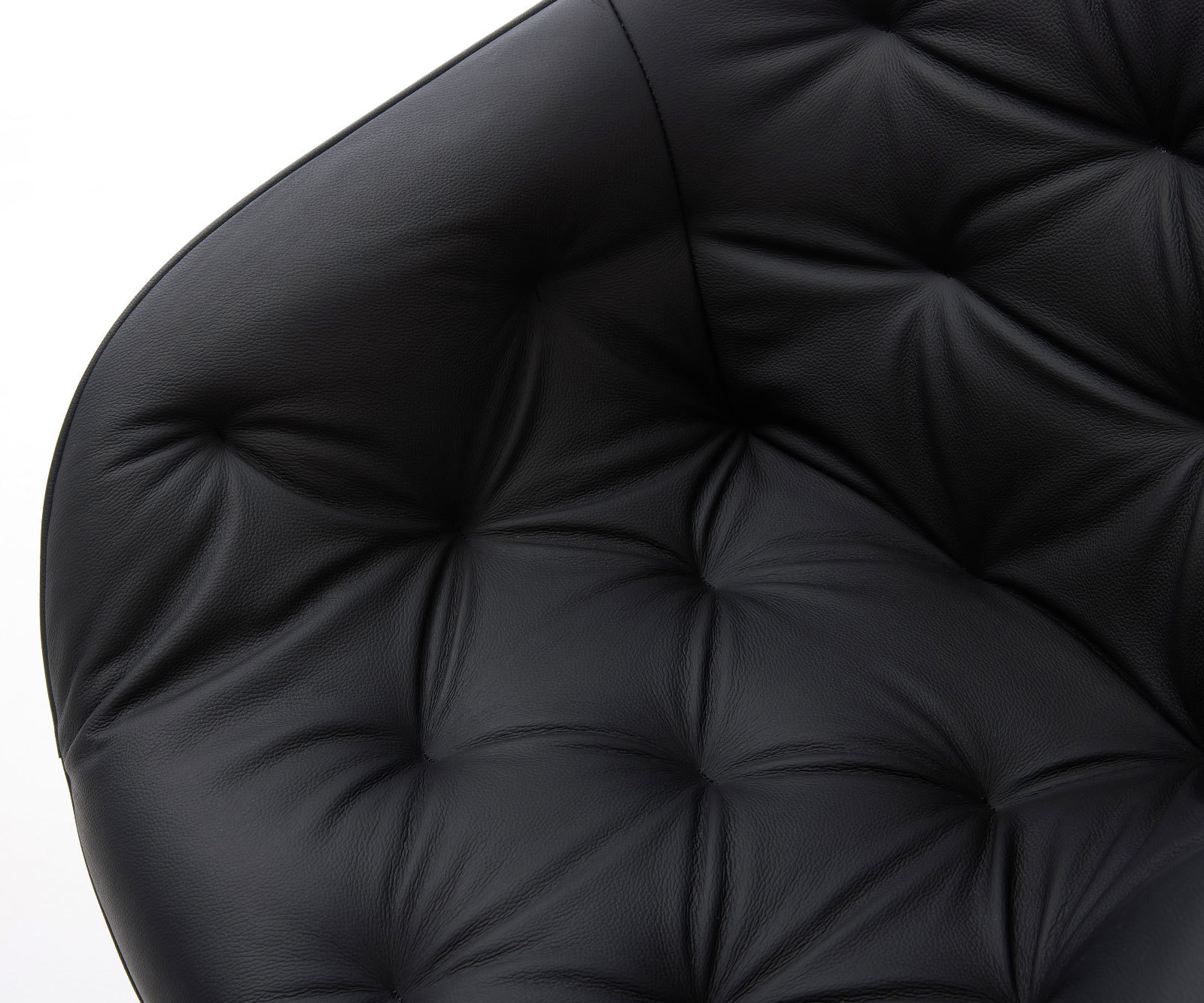 Esszimmerstuhl Gaio-Flex Echt-Leder Schwarz 4-Fuß konisch Edelstahl 4 Esszimmerstuhl Gaio-Flex Echt-Leder Schwarz 4-Fuß konisch Edelstahl 4