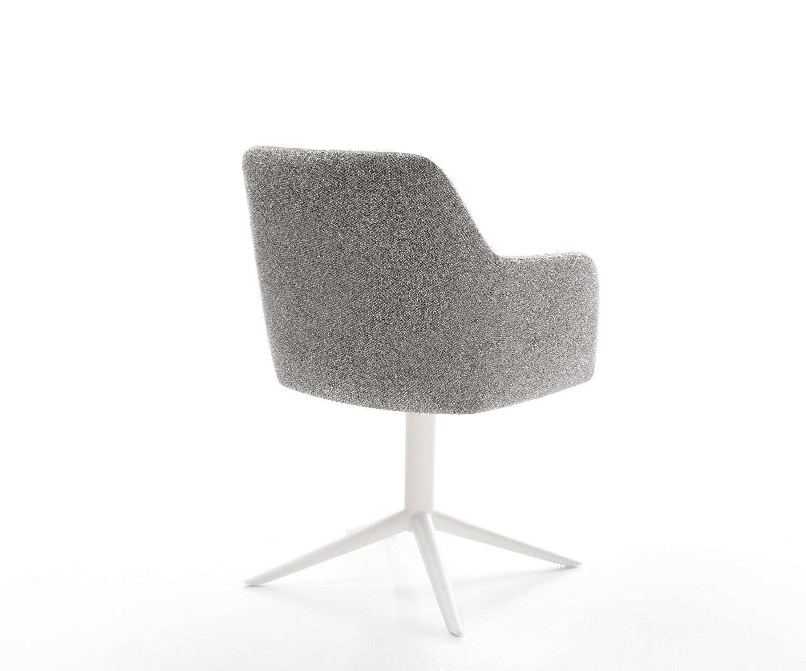 Chaise-pivotante Greg-Flex tissu structuré doux gris pied de chaise 4 branches blanc pivotement sur 360° fonction bascule resorts ensachés 4