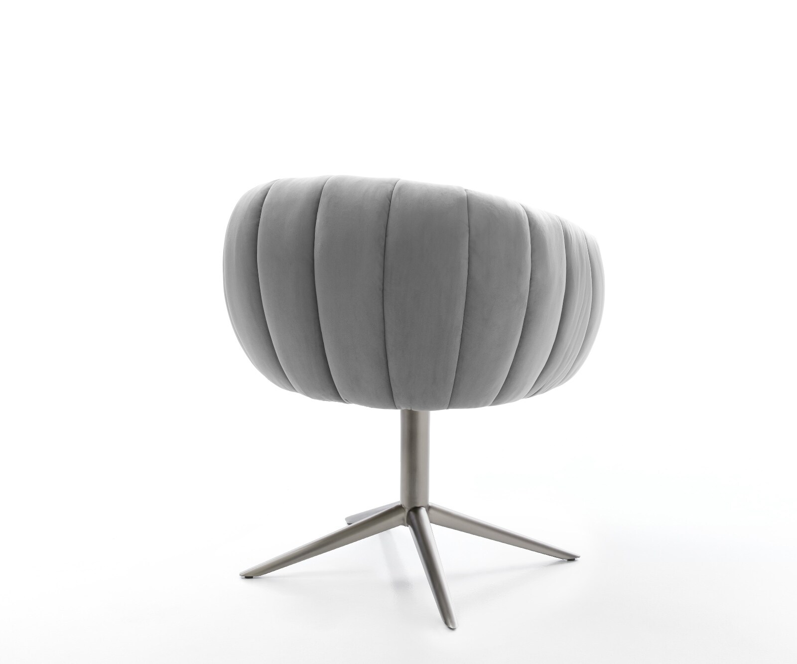 Drehstuhl Jada-Flex Samt Grau Fußkreuz Graphit 360° drehbar Wippfunktion Taschenfederkern 4