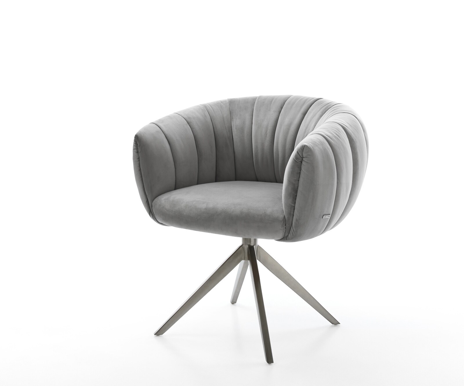 Drehstuhl Jada-Flex Samt Grau Kreuzgestell breit Graphit 360° drehbar Wippfunktion Taschenfederkern