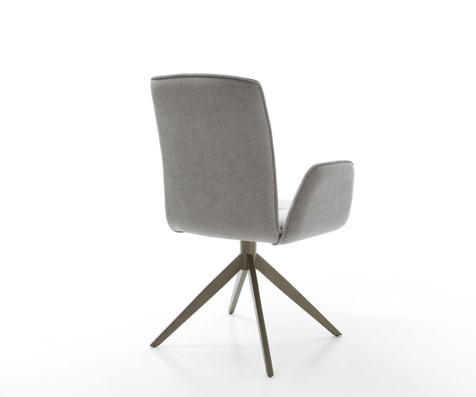 Drehstuhl Vinja-Flex Strukturstoff Soft Grau Kreuzgestell breit Effektfinish Titan 360° drehbar Wippfunktion 4