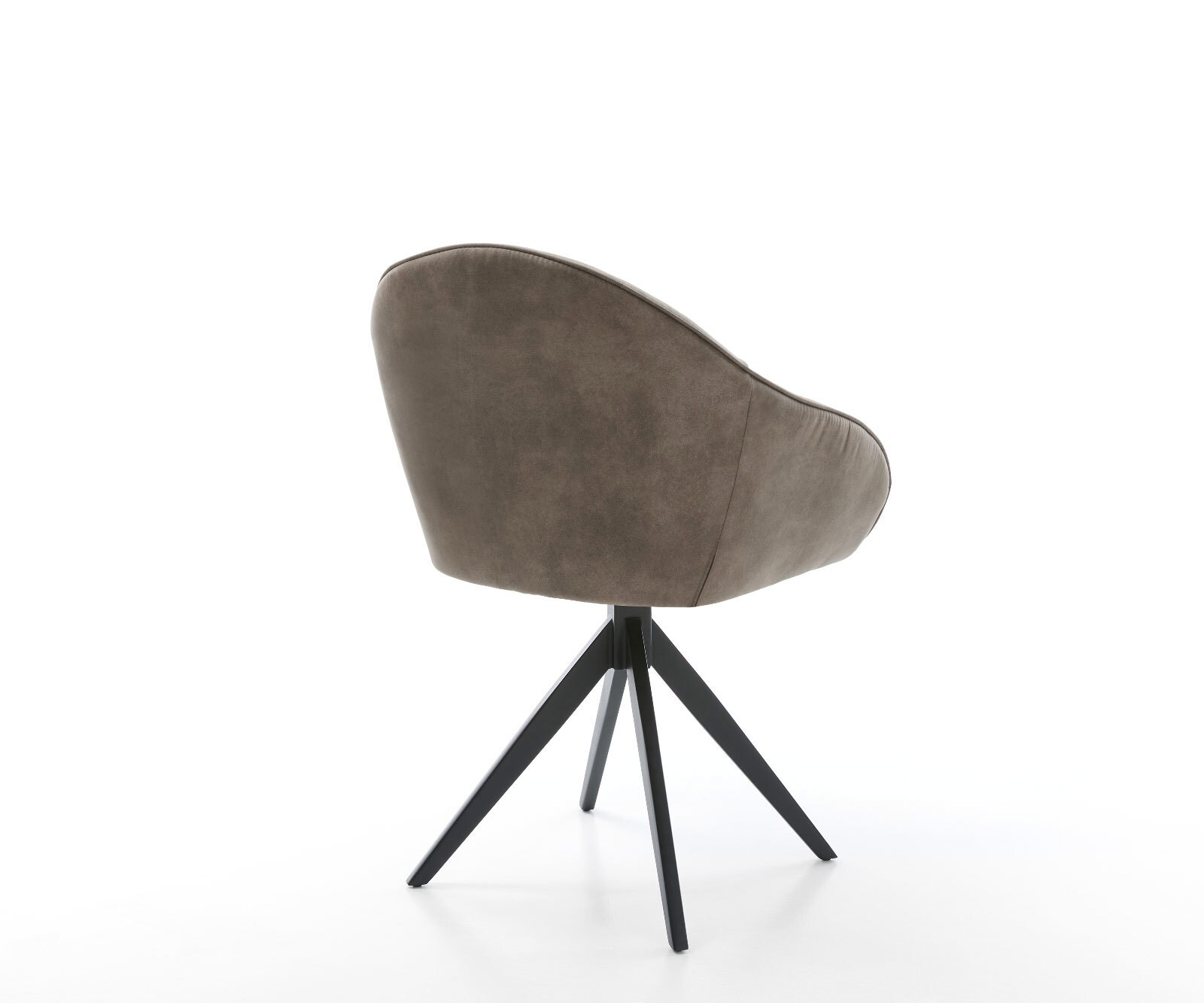 Esszimmerstuhl Gaio-Flex Mikrofaser Taupe Vintage Kreuzgestell kantig Schwarz 5 Esszimmerstuhl Gaio-Flex Mikrofaser Taupe Vintage Kreuzgestell kantig Schwarz 5