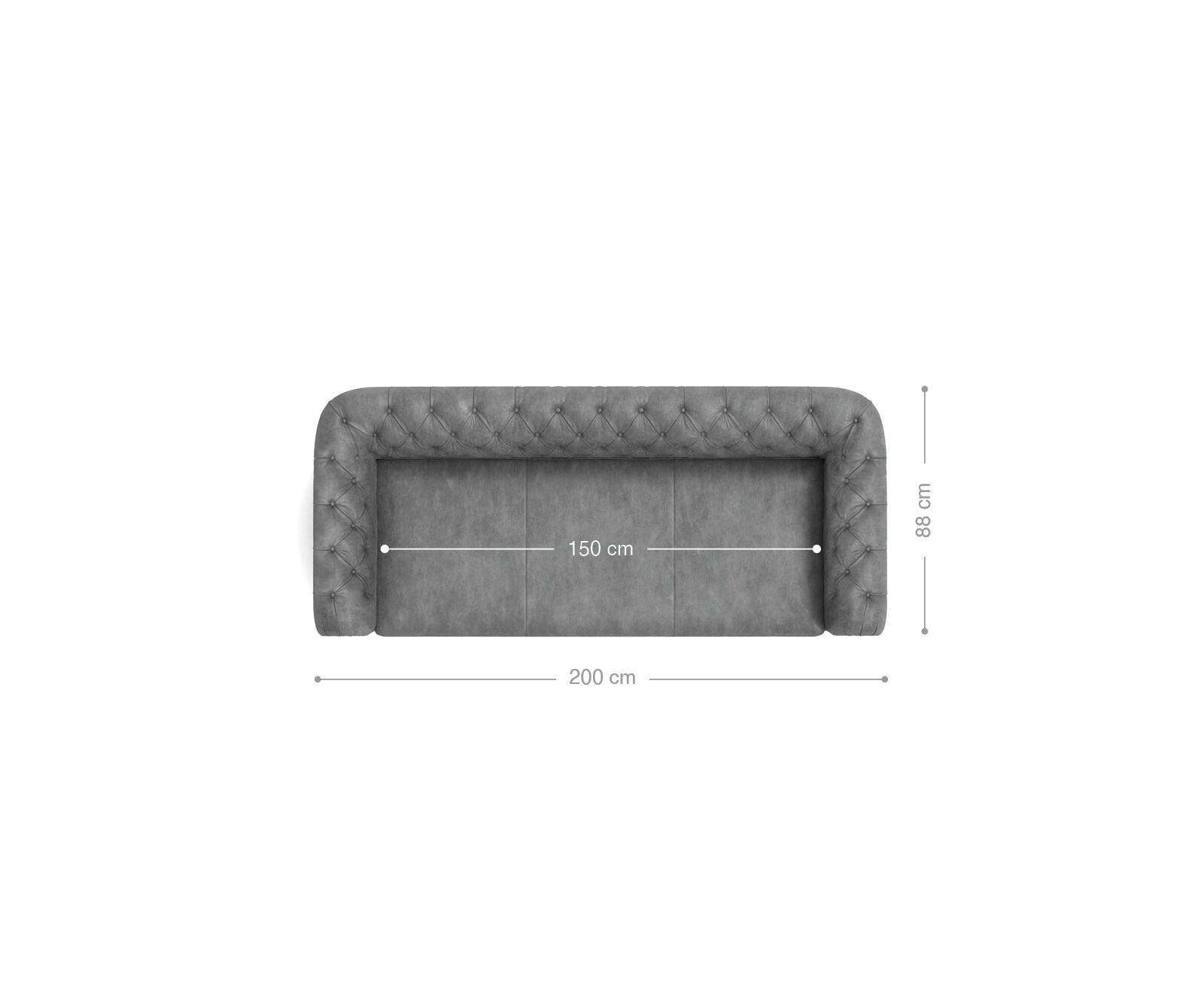 Sofa Chesterfield 3-Sitzer 200x88 cm Vintage Taupe Couch 6