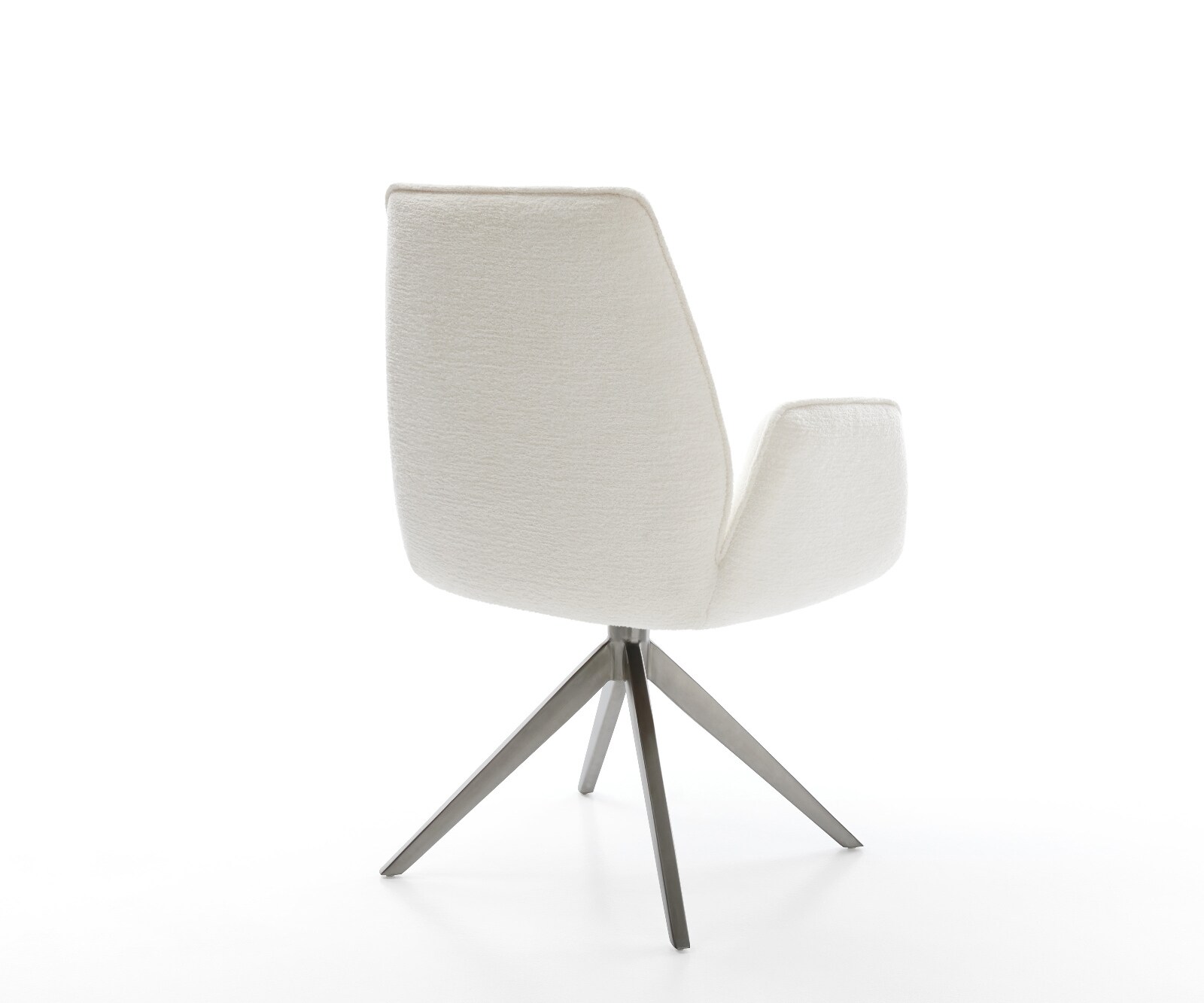 Chaise-pivotante Zoa-Flex bouclé doux beige pied croisé large grafiete pivotement sur 360° fonction bascule ressorts ensachés 5
