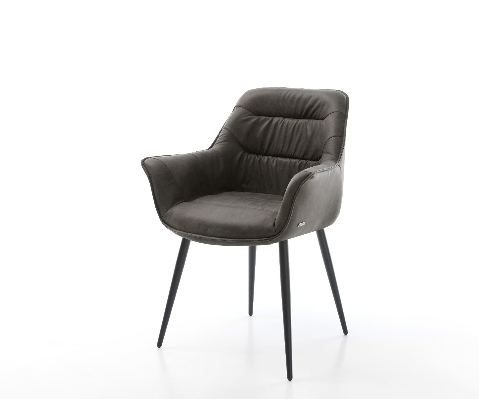 Chaise-de -salle-à-manger Kaira-Flex anthracite vintage 4-pieds conique noir