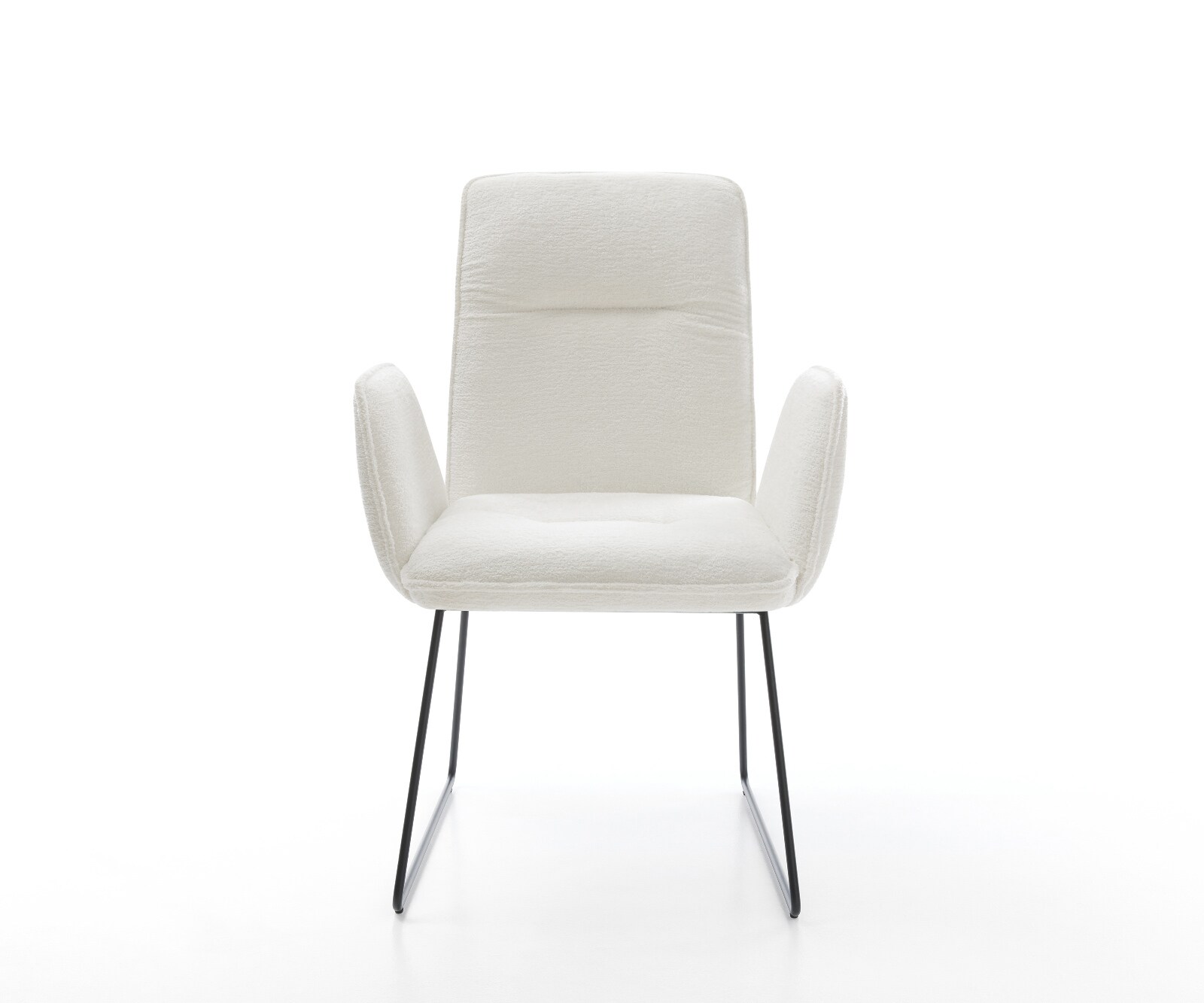 Esszimmerstuhl Vinja-Flex Bouclé Soft Beige Kufengestell Schwarz 2