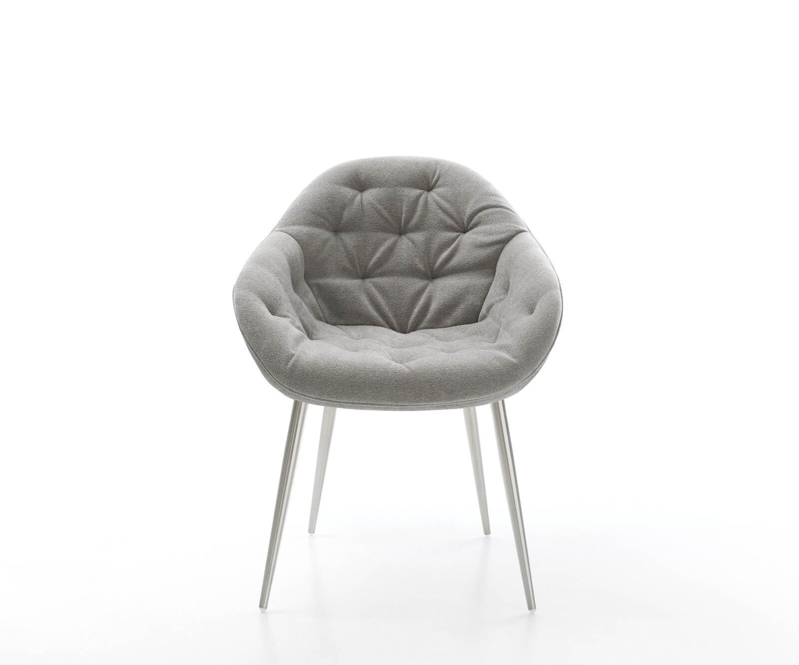 Esszimmerstuhl Gaio-Flex Strukturstoff Soft Grau 4-Fuß konisch Edelstahl 2