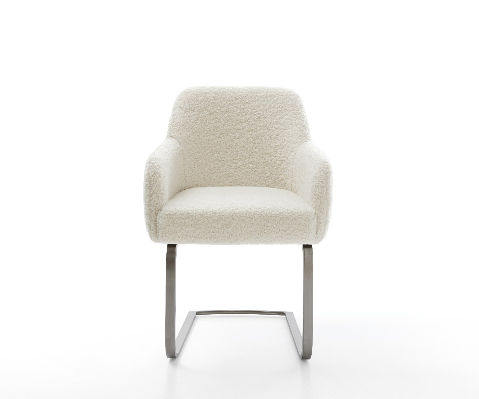 Freischwinger Greg-Flex Teddystoff Beige Freischwinger flach Graphit Taschenfederkern 1