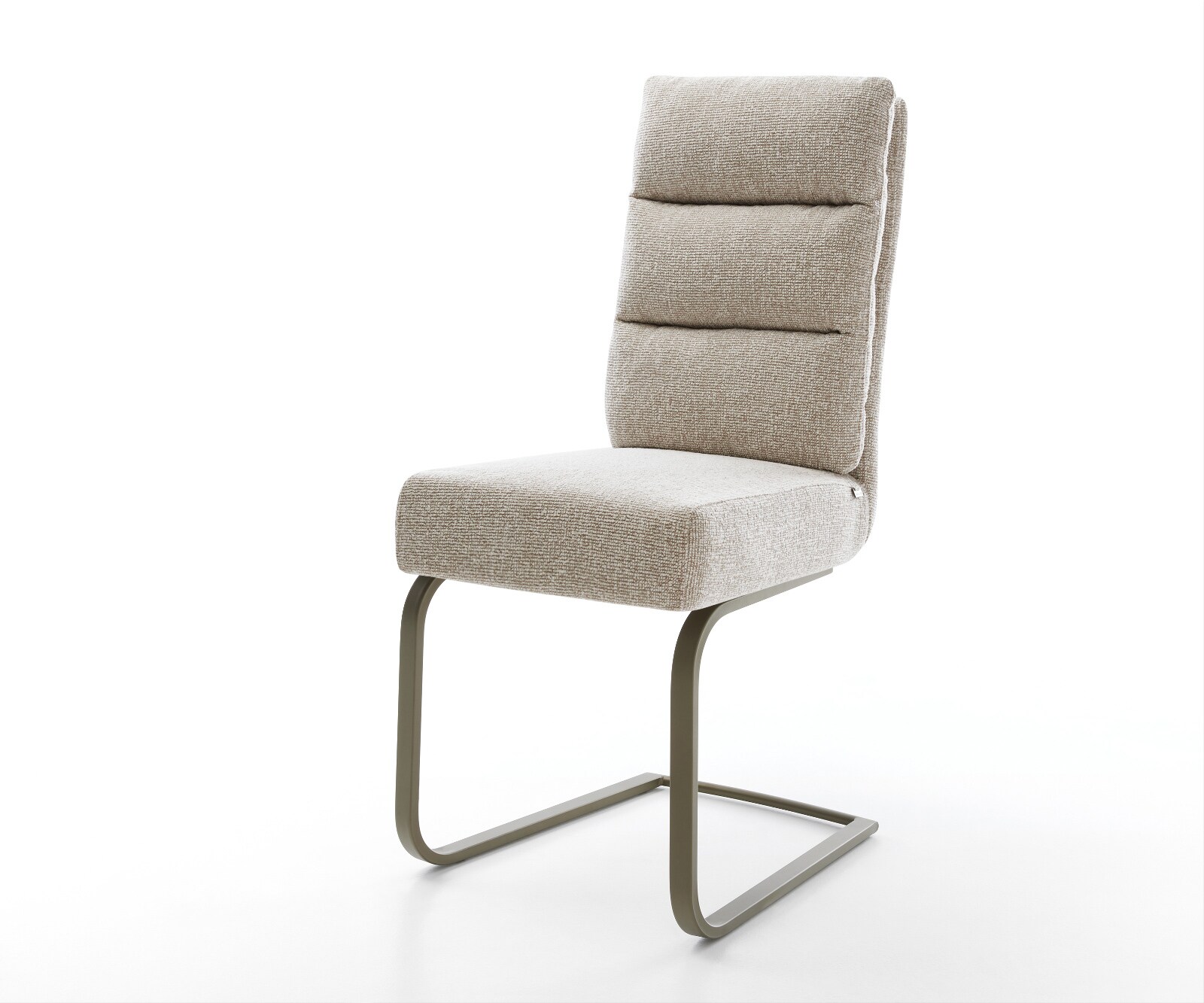 Cantilever Pela-Flex tissu tissé doux beige pied cantilever plat aspect titane resorts ensachés 1