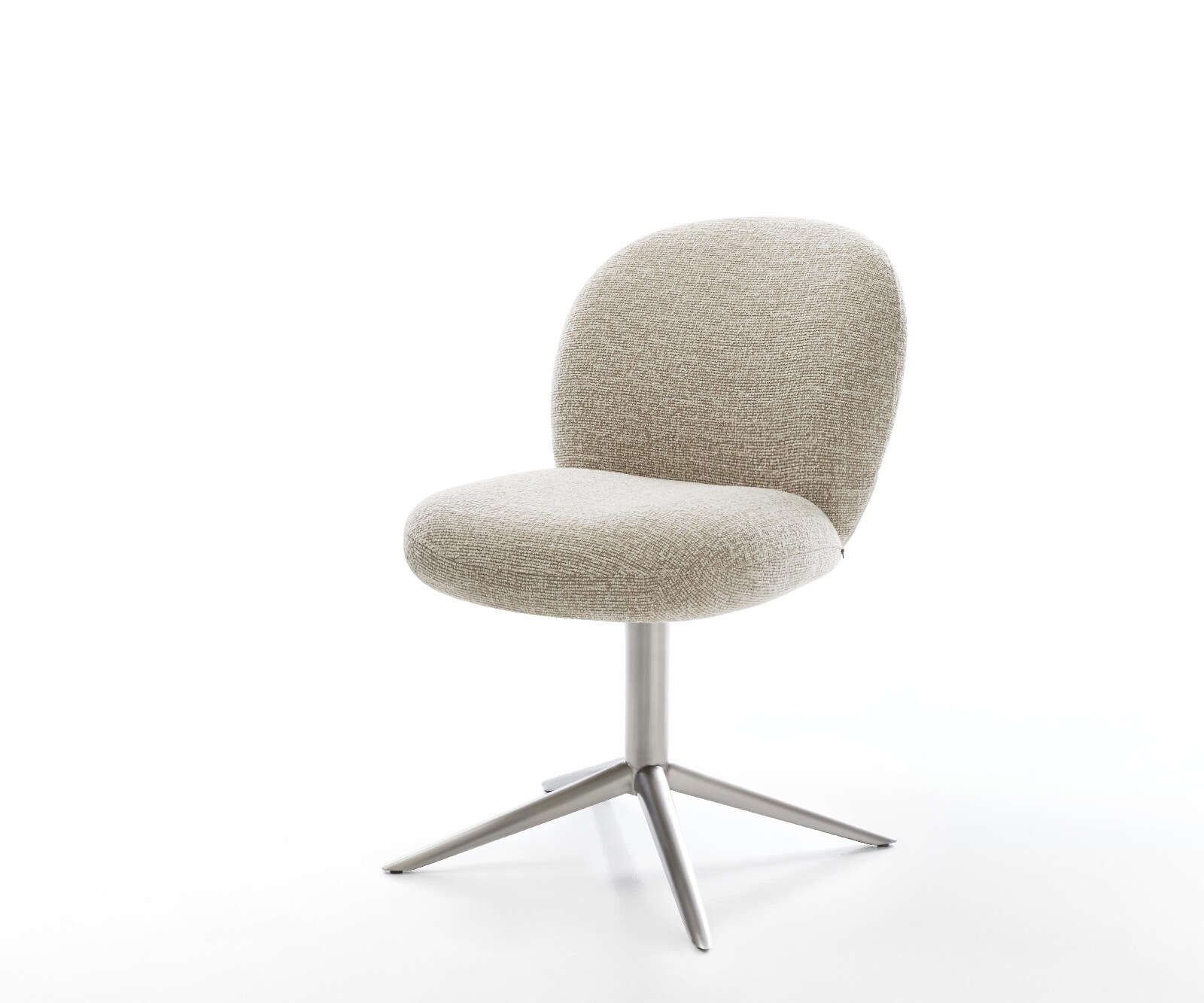 Drehstuhl Nube-Flex Webstoff Soft Beige Fußkreuz Edelstahl 360° drehbar Wippfunktion Taschenfederkern