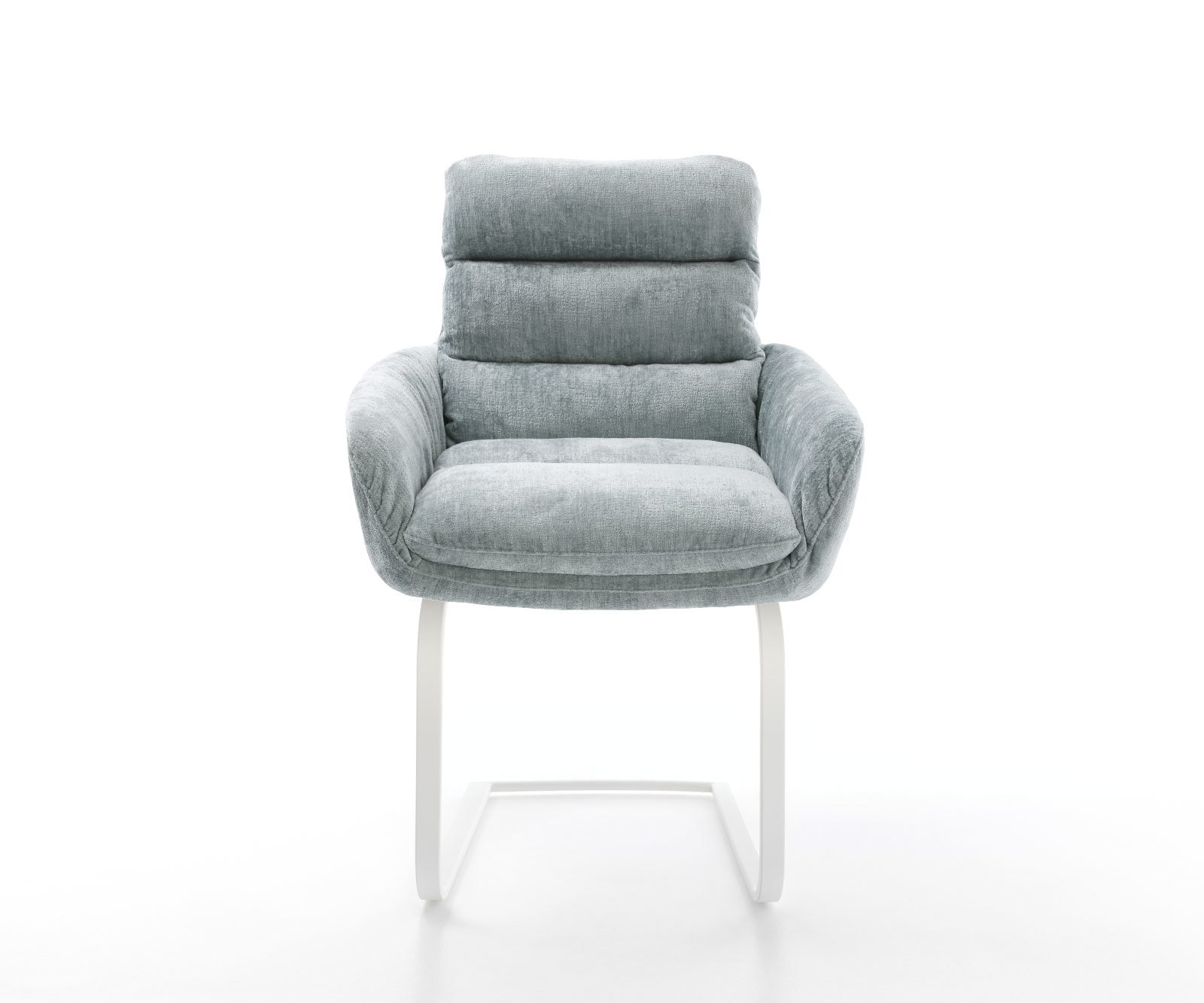 Freischwinger Abelia-Flex mit Armlehnen Chenille Pastellblau Freischwinger flach Weiß 1 Freischwinger Abelia-Flex mit Armlehnen Chenille Pastellblau Freischwinger flach Weiß 1