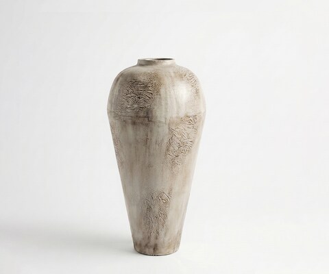 Vase Minoa B41 x T41 x H86 cm Metall Ivory Terra Handgemacht