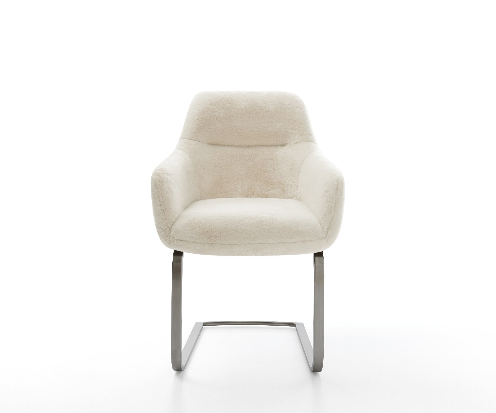 Freischwinger Pejo-Flex Plüsch Creme-Weiß Freischwinger flach Graphit Taschenfederkern 2