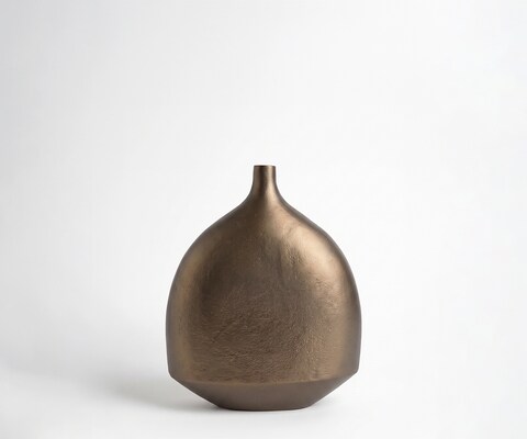 Vase Gutta B27 x T12 x H31 cm Aluminium Aurum Satin Gegossen