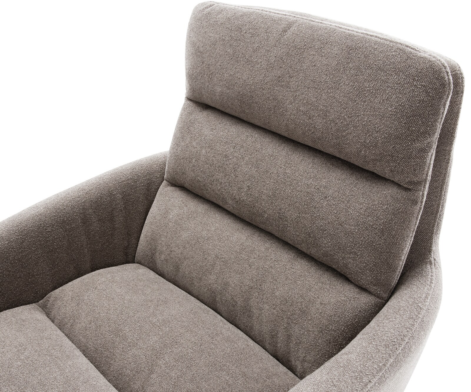 Chaise-pivotante Abelia-Flex avec accoudoirs tissu structuré doux taupe pied de chaise 4 branches grafiete pivotement sur 360° fonction bascule 3