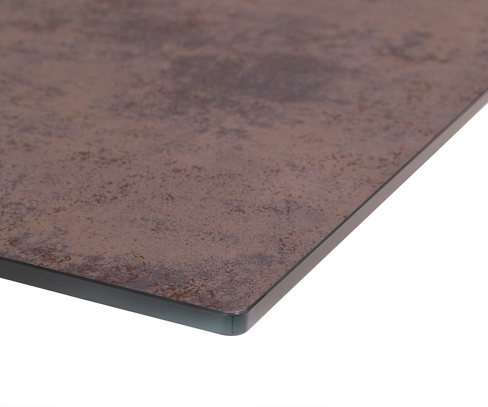Esstisch Edge 180/220x90cm Glas Antique-braun Kreuzgestell Rechteck Edelstahl Ausziehbar 4