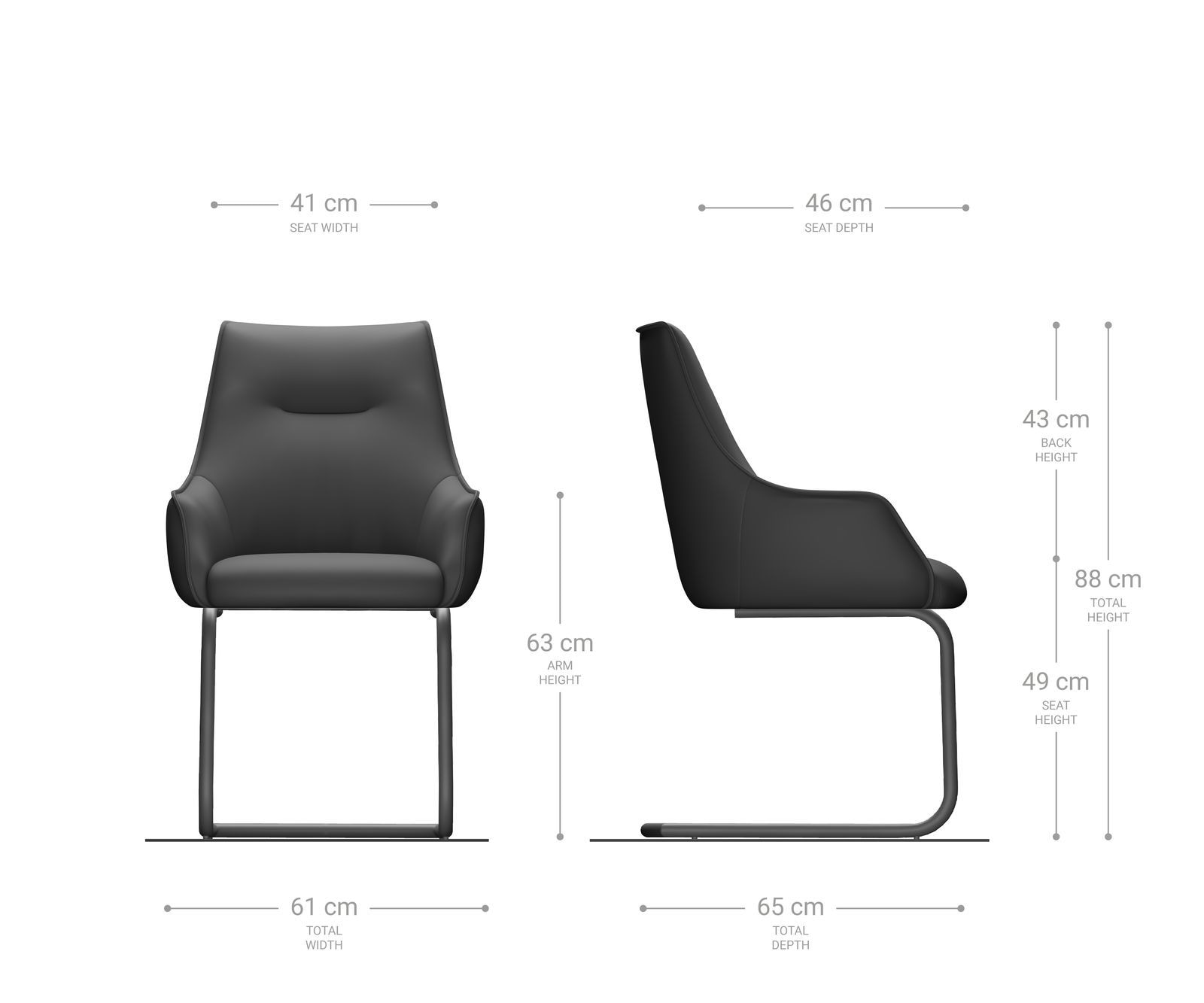 Freischwinger Alja-Flex mit Armlehnen Cord Silbergrau Freischwinger rund Schwarz Taschenfederkern 5 Freischwinger Alja-Flex mit Armlehnen Cord Silbergrau Freischwinger rund Schwarz Taschenfederkern 5