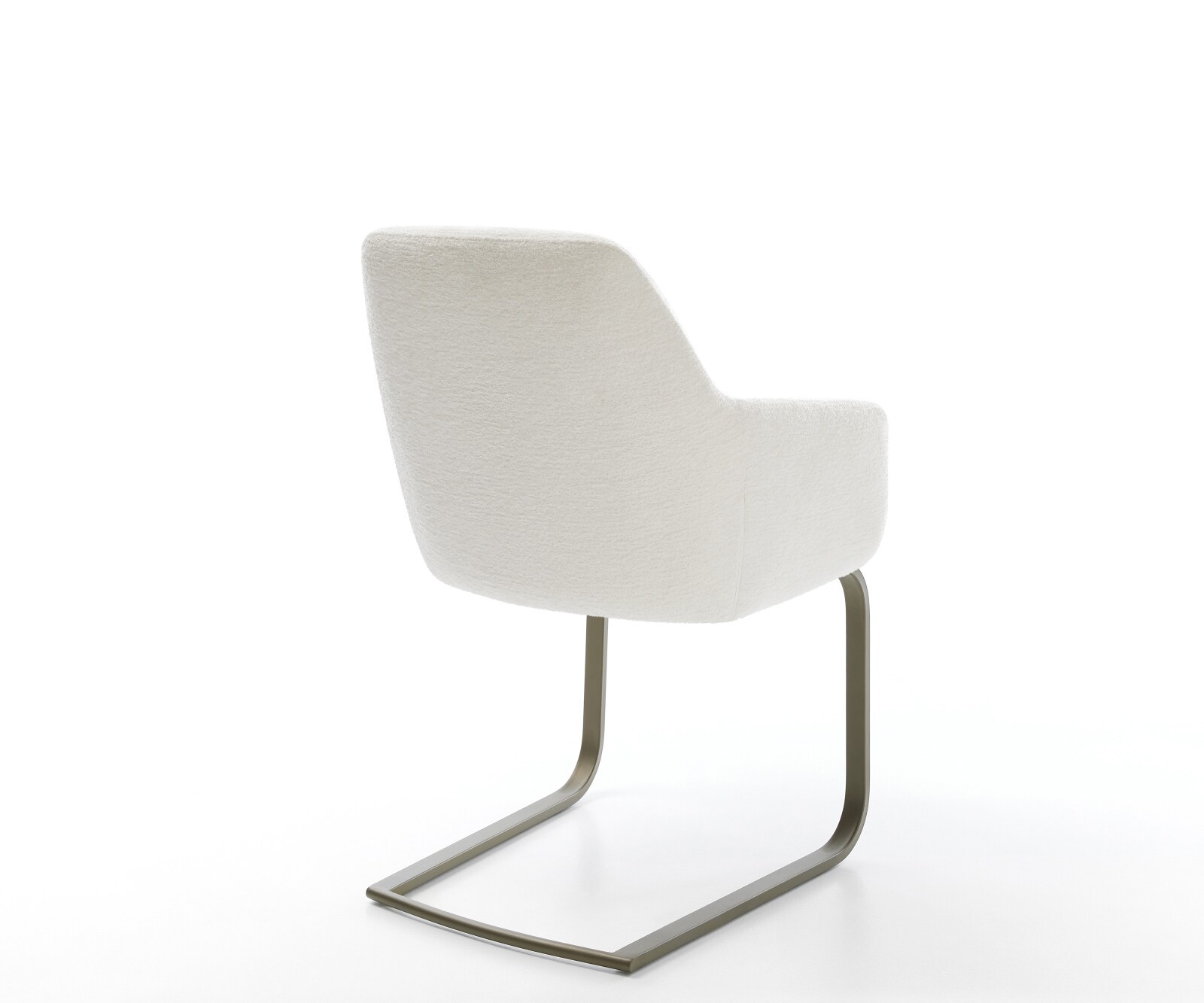 Cantilever Pejo-Flex bouclé doux beige pied cantilever plat aspect titane resorts ensachés 5