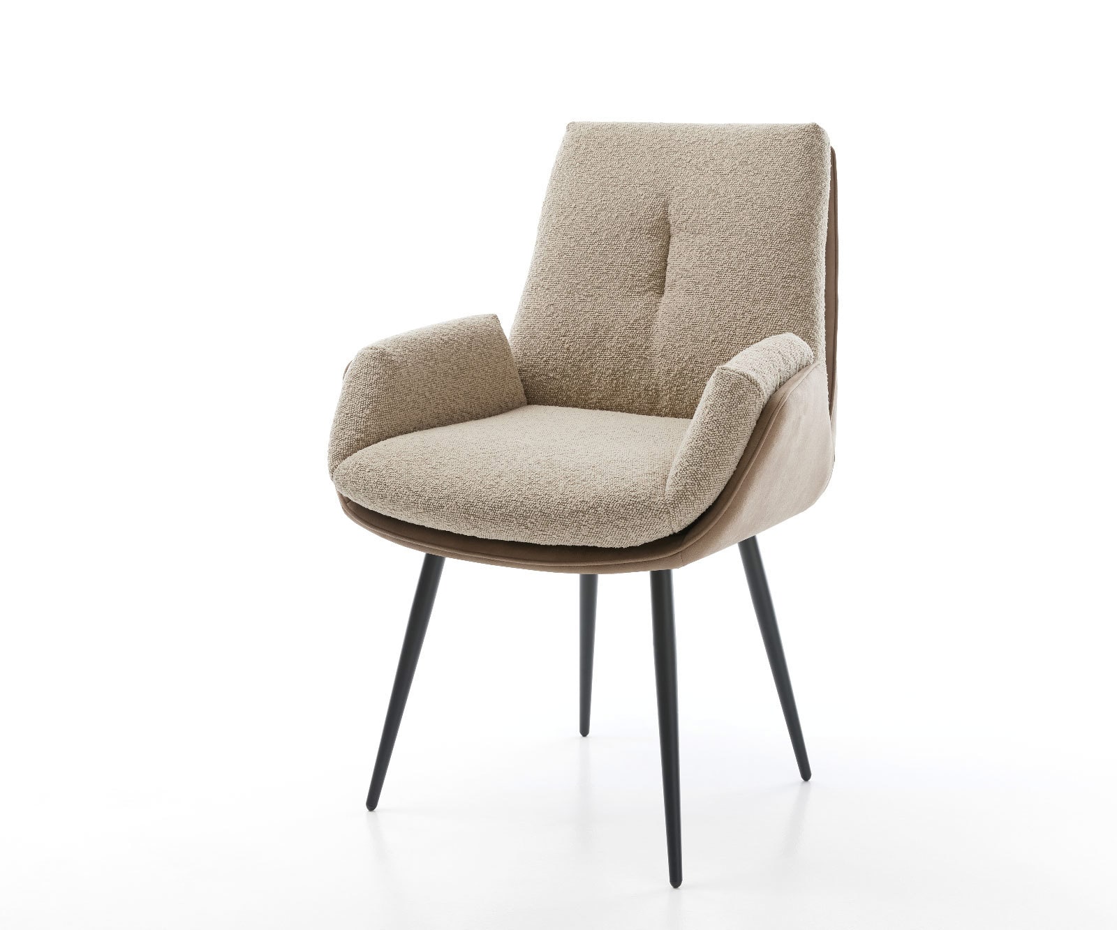 Esszimmerstuhl Clea-Flex Materialmix Schlamm 4-Fuß konisch Schwarz Esszimmerstuhl Clea-Flex Materialmix Schlamm 4-Fuß konisch Schwarz