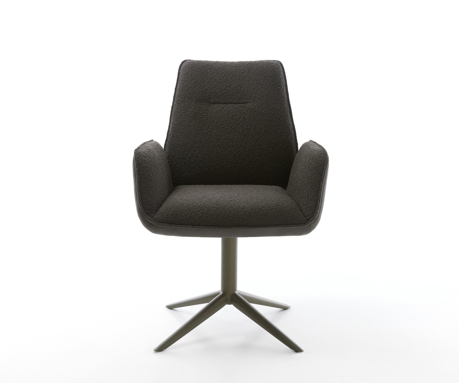 Chaise-pivotante Zoa-Flex tissu mixte noir pied de chaise 4 branches aspect titane pivotement sur 360° fonction bascule ressorts ensachés 1