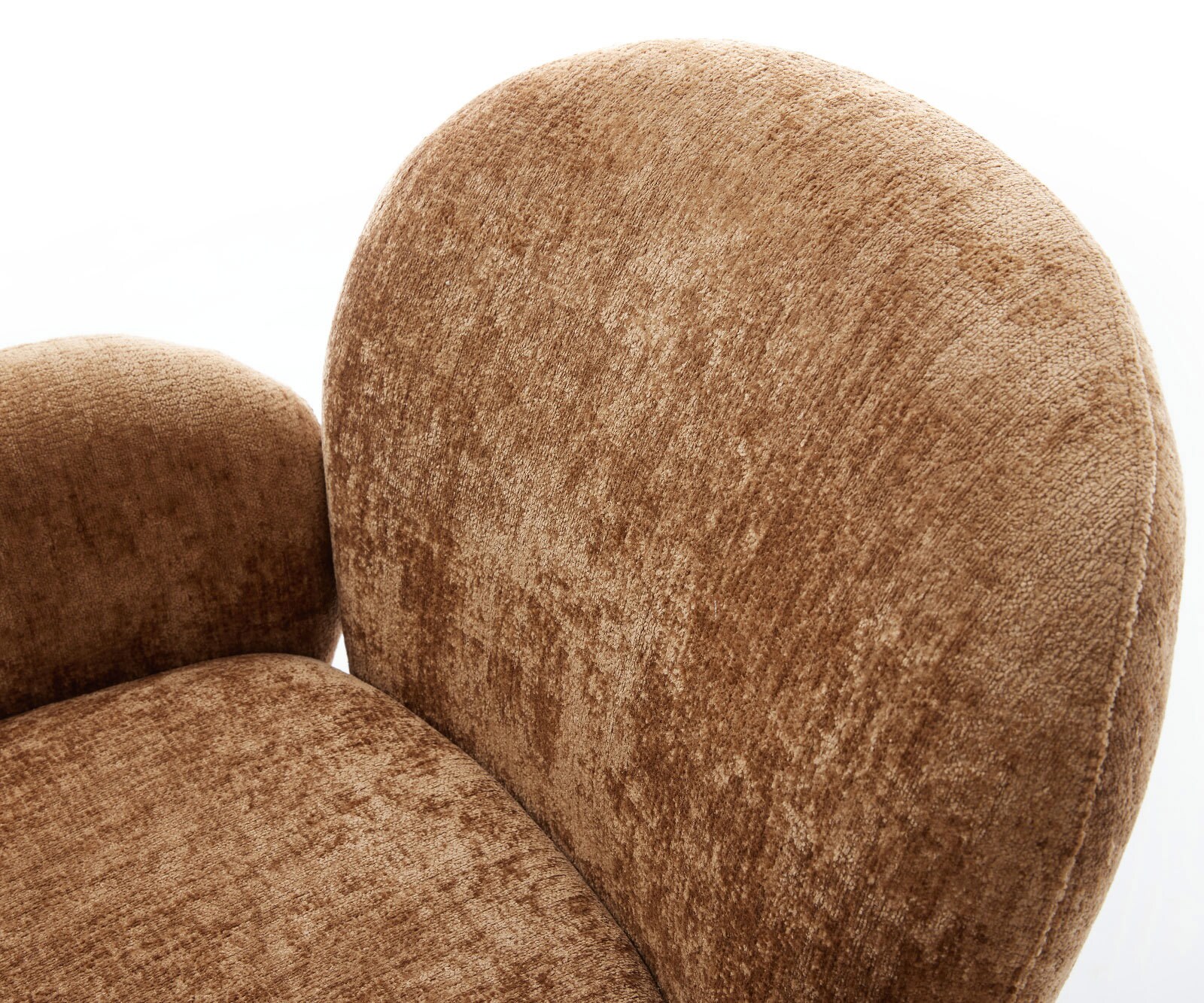 Chaise-de-salle-à-manger Nube-Flex avec accoudoirs chenille rouille 4 pieds coniques noir ressorts ensachés 4