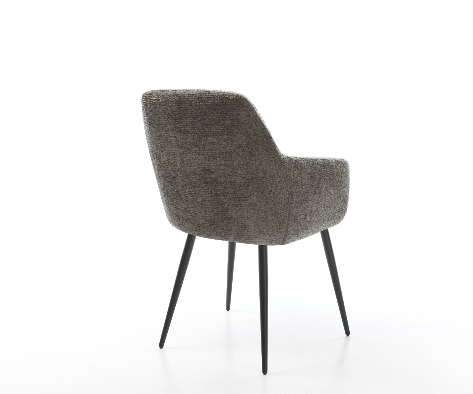 Esszimmerstuhl Pejo-Flex Bouclé Soft Schlamm 4-Fuß konisch Schwarz Taschenfederkern 5