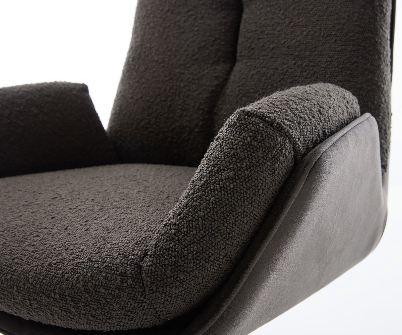 Chaise-pivotante Clea-Flex tissu mixte noir pied de chaise 4 branches acier inoxydable brossé pivotement sur 360° fonction bascule 3