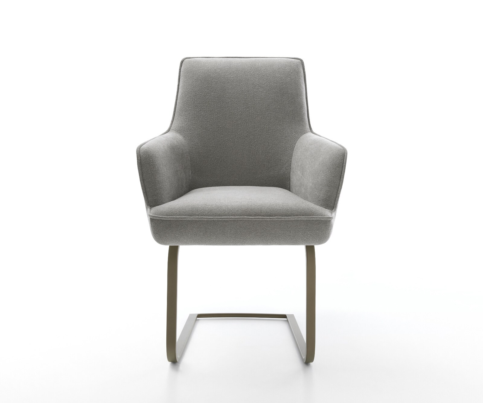 Freischwinger Heira-Flex mit Armlehnen Strukturstoff Soft Grau Freischwinger flach Effektfinish Titan Taschenfederkern 1