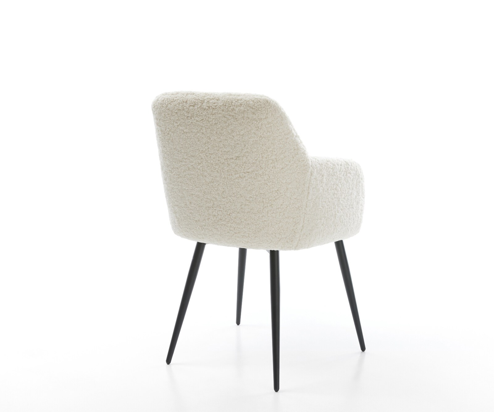 Esszimmerstuhl Greg-Flex Teddy Beige 4-Fuß konisch Schwarz Taschenfederkern 4